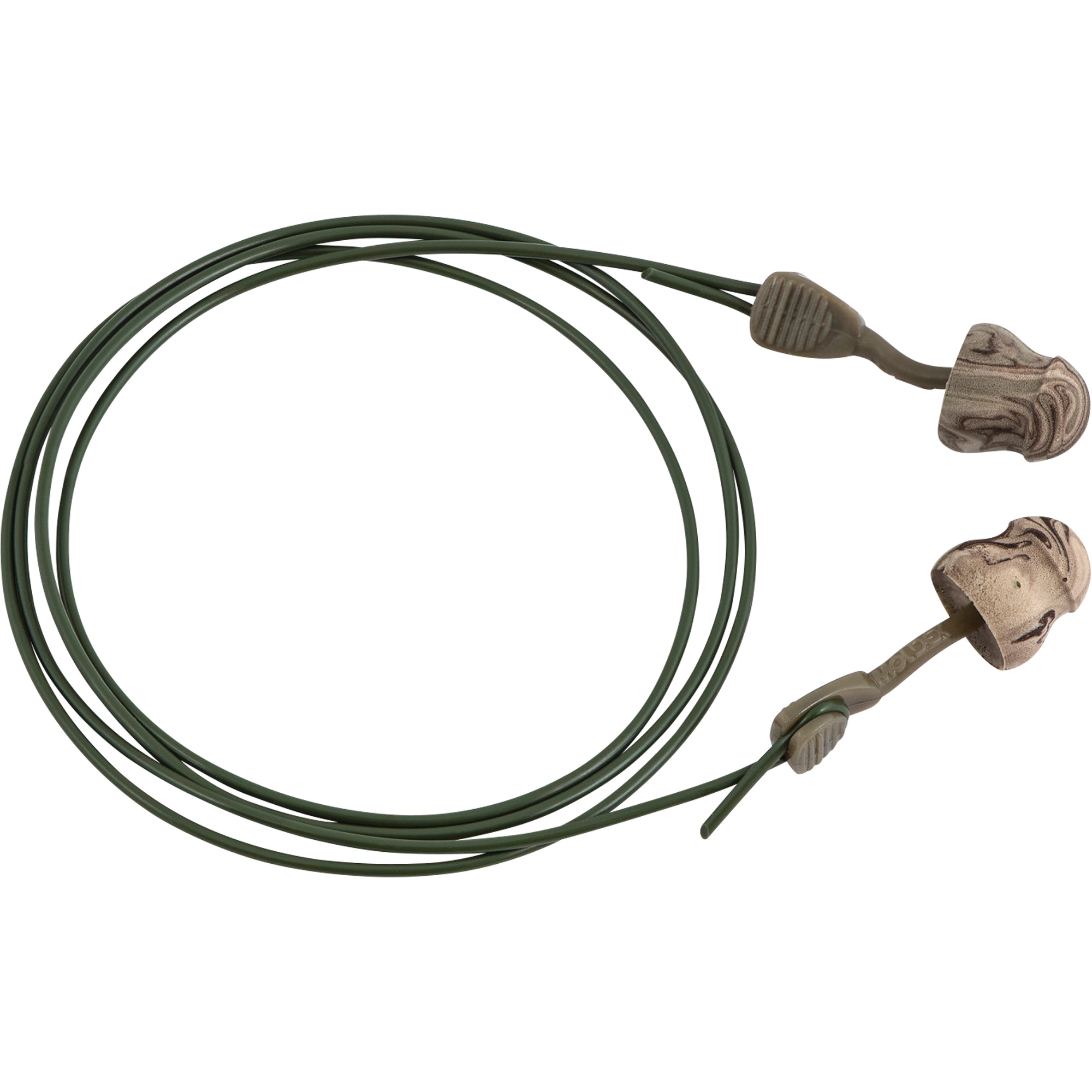 Bouchons d'oreilles en mousse camo sans roulement à tourner GlideMD, Vrac - Boîte, Avec cordon