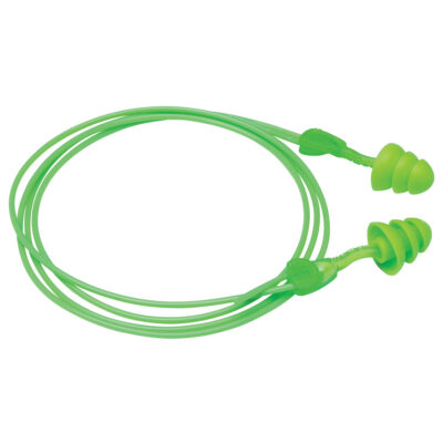 Bouchons d'oreilles réutilisables GlideMD Trio, Avec cordon, Vrac - À nu, 27 dB NRR, Taille unique