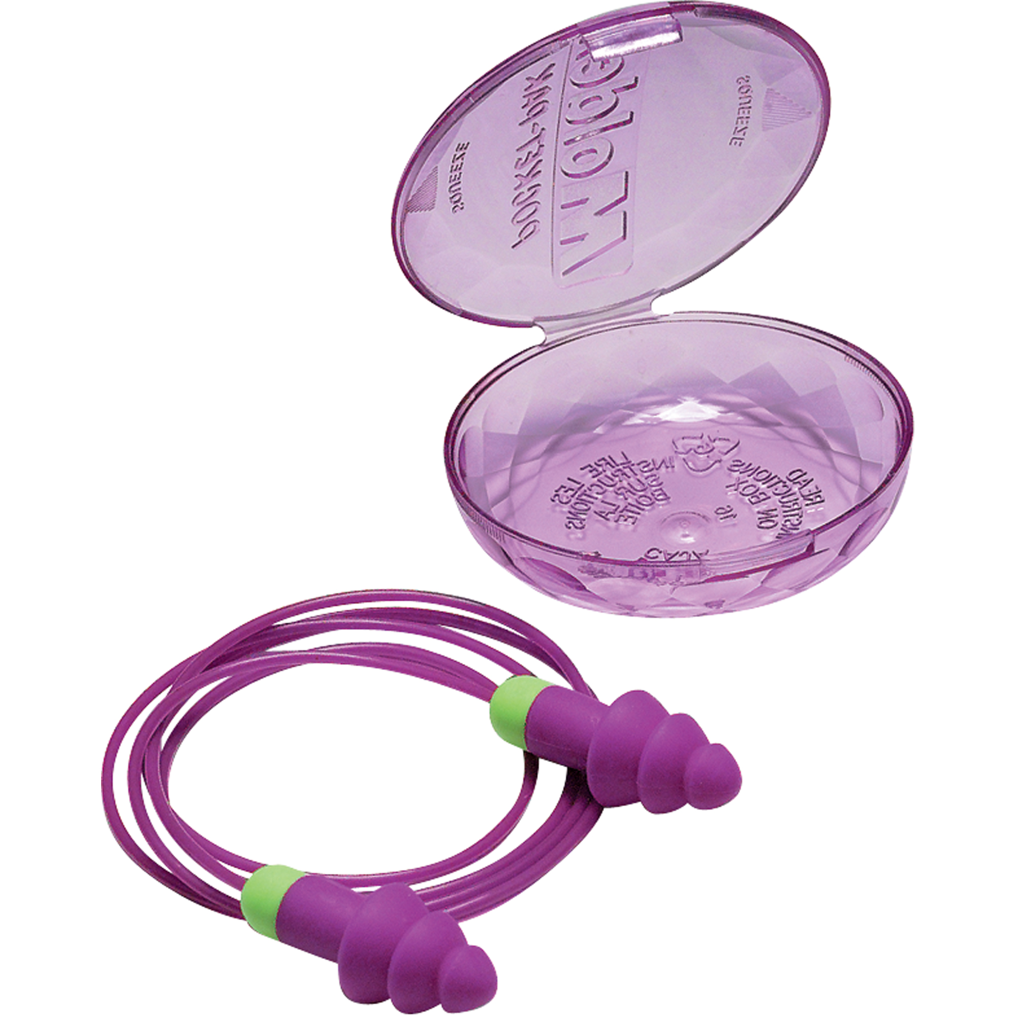 Bouchons d'oreilles réutilisables RocketsMD, Avec cordon, Vrac - Étui en plastique, 27 dB NRR, Taille unique