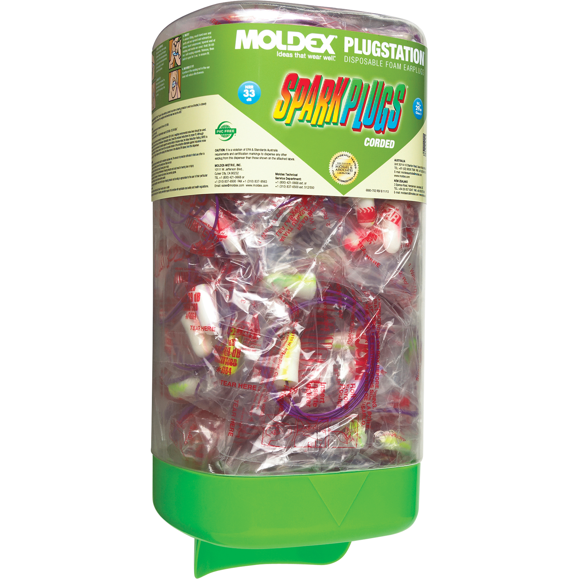 Distributeur PlugStationMD avec bouchons d'oreille SparkPlugsMD à cordon