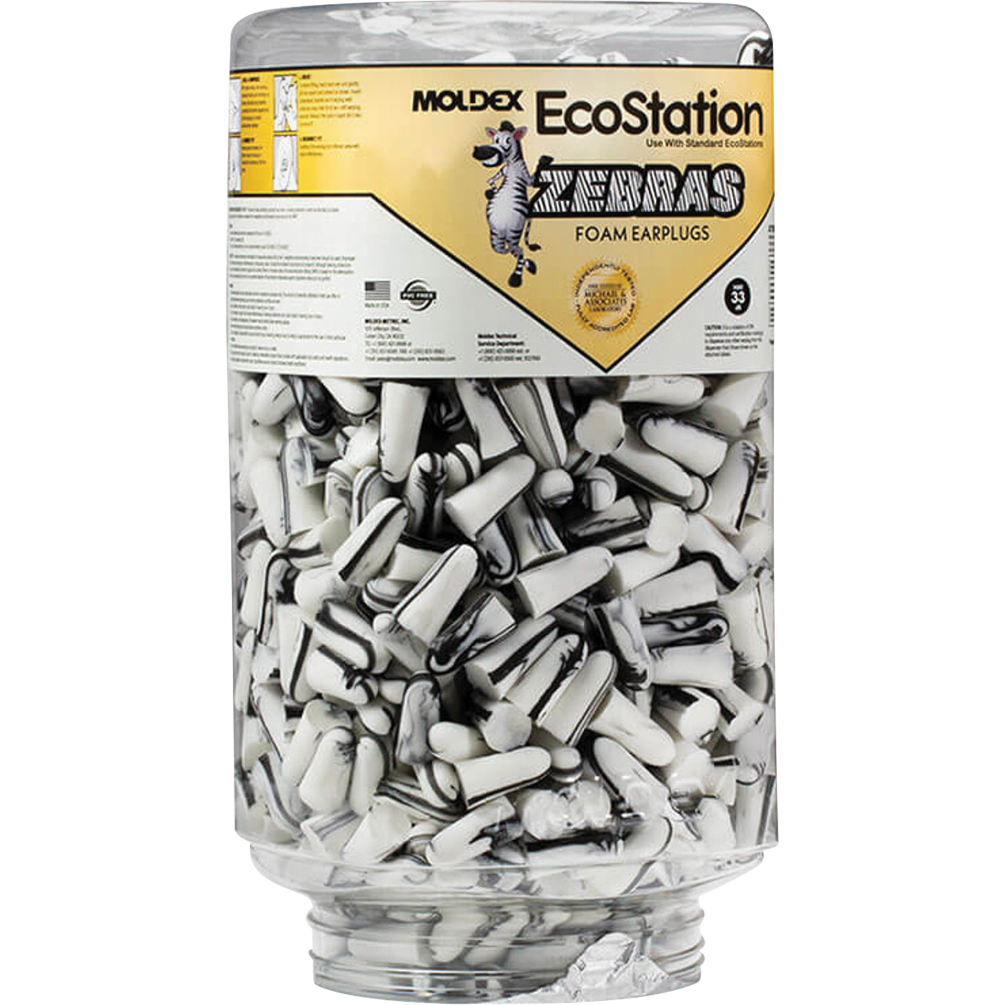 Recharge de bouchons d'oreilles ZebraMC pour distributeurs de bouchons d'oreilles EcoStationMD, Vrac - Contenant