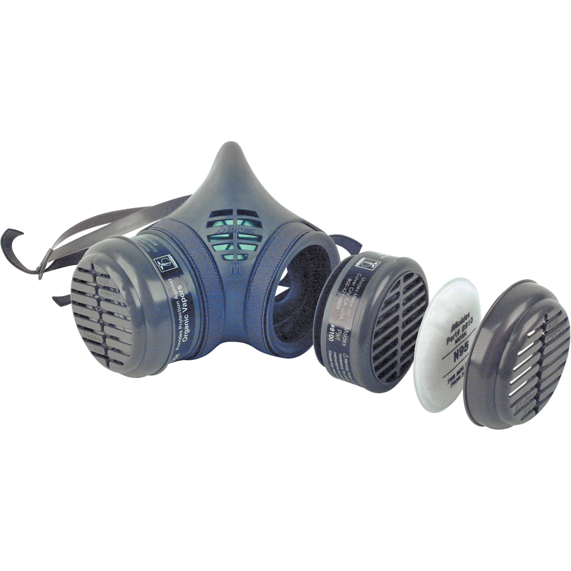 Respirateur à demi-masque assemblé de la série 8000, Élastomère/Thermoplastique, Moyen
