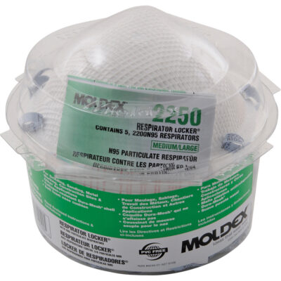 Respirator LockerMD 2250N95 avec masques 2200N95, N95, Certifié NIOSH, Moyen/grand/Taille unique