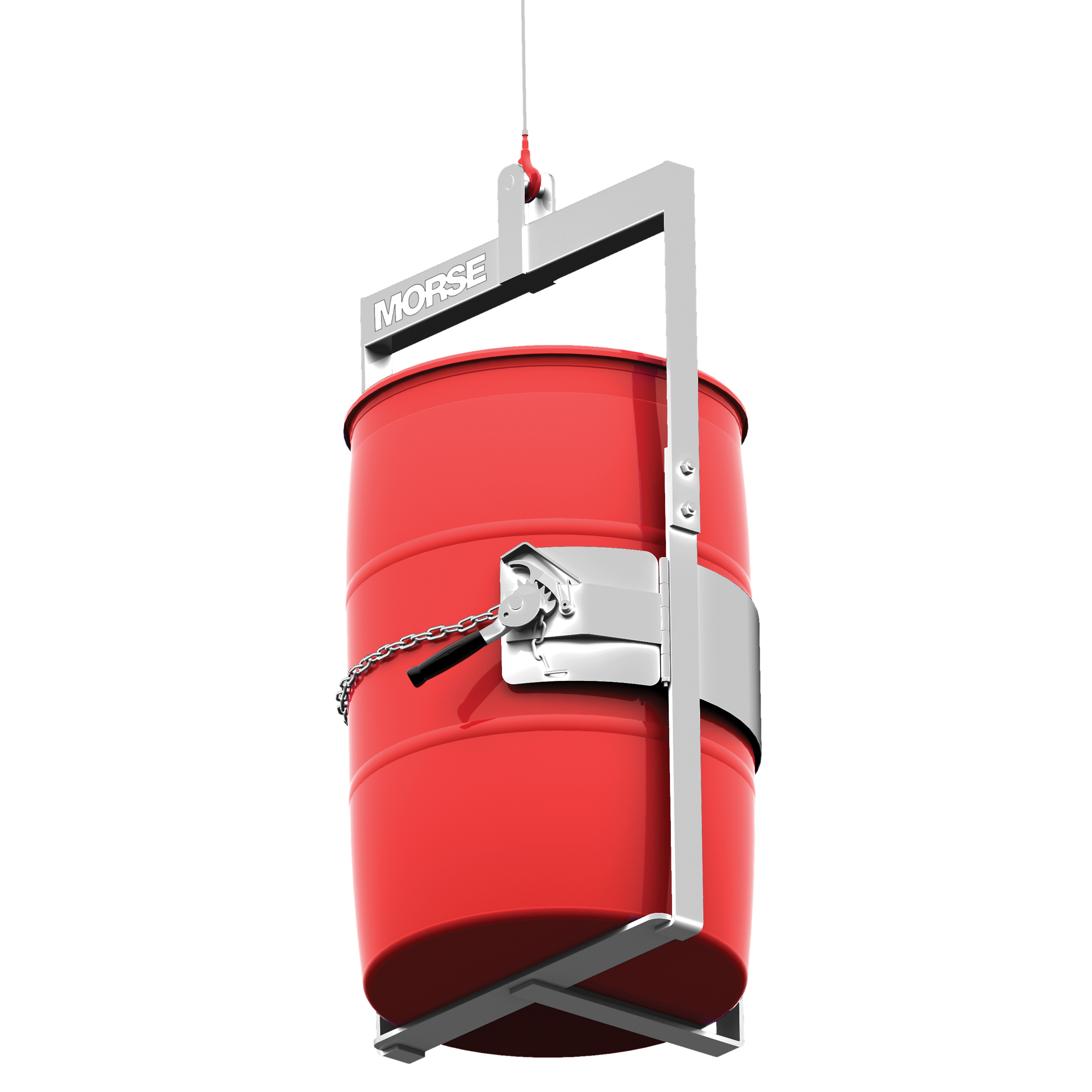 Appareil de levage pour baril en acier inoxydable avec crochet sur le dessous, 30 - 55 gal. US (25 - 45 gal. imp.), Cap. 1000 lb/454 kg