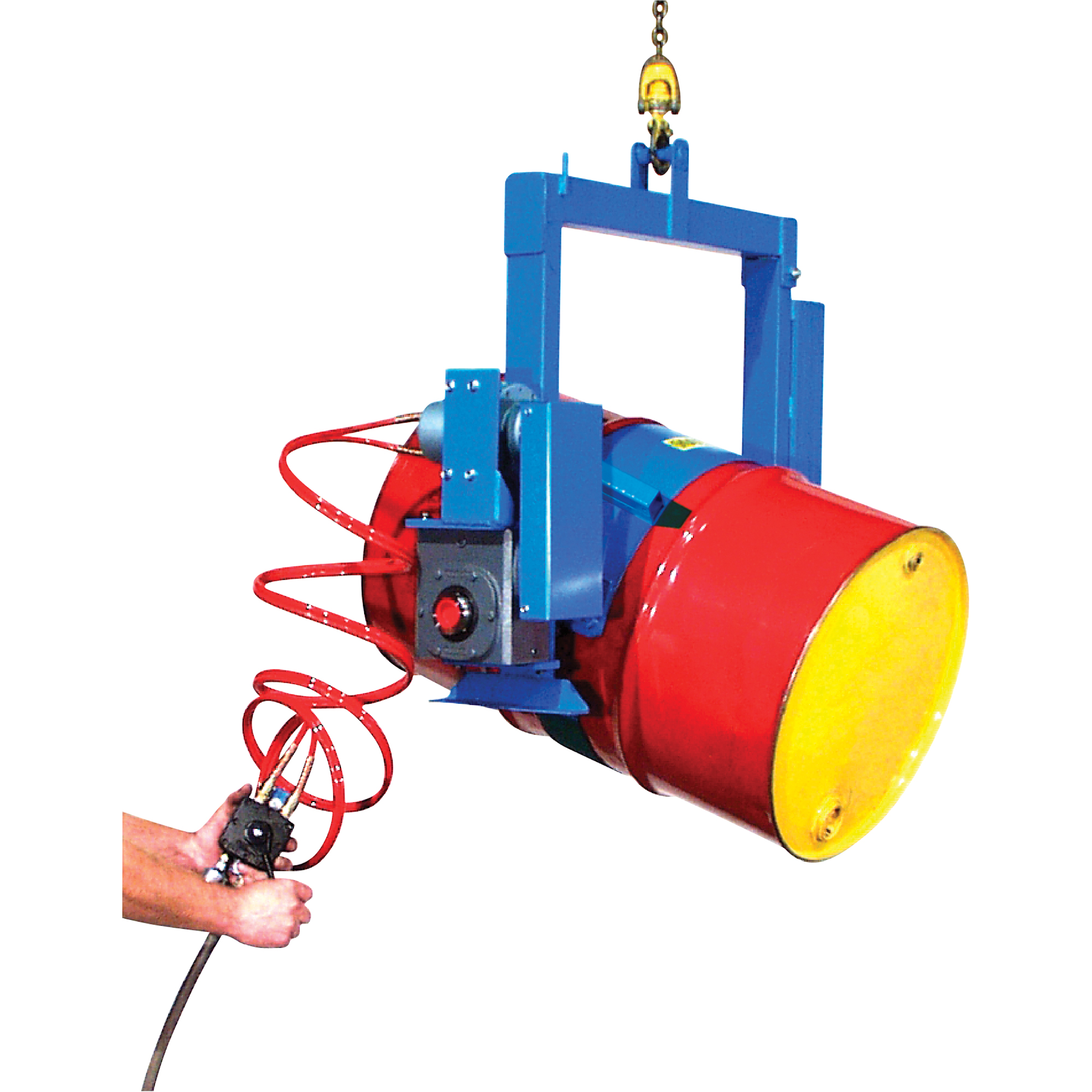 BASCULE BARIL POUDRE MOTEUR AIR, Baril de 55 gal. US (45 gal. imp.), Capacité 1500 lb/680 kg
