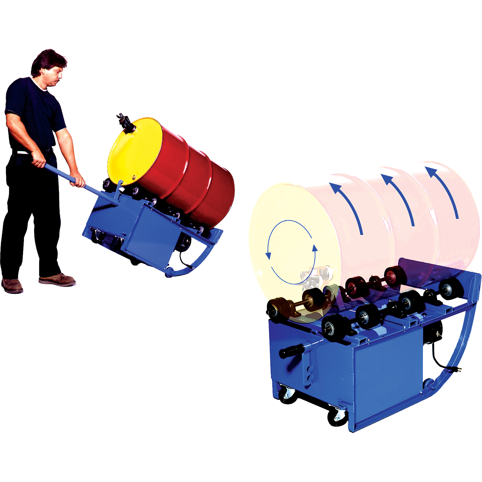 Mélangeurs portatifs, 55 gal. US (45 gal. imp.) Capacité, Vitesse fixe, 0,5 CV