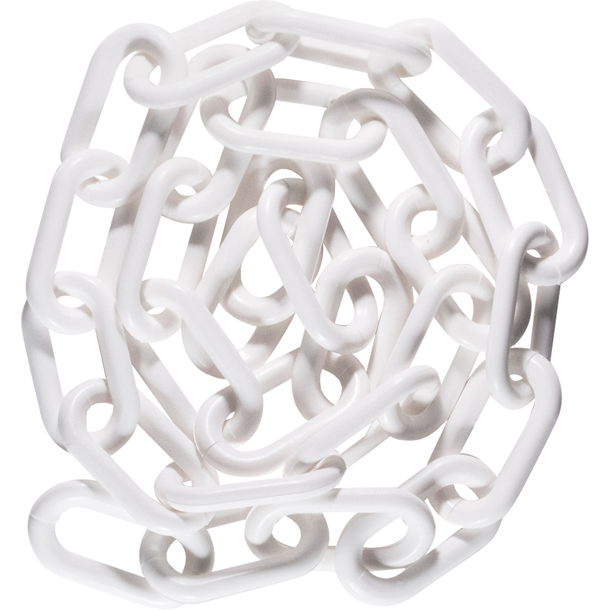 Barrière avec chaîne en plastique de 25', Blanc