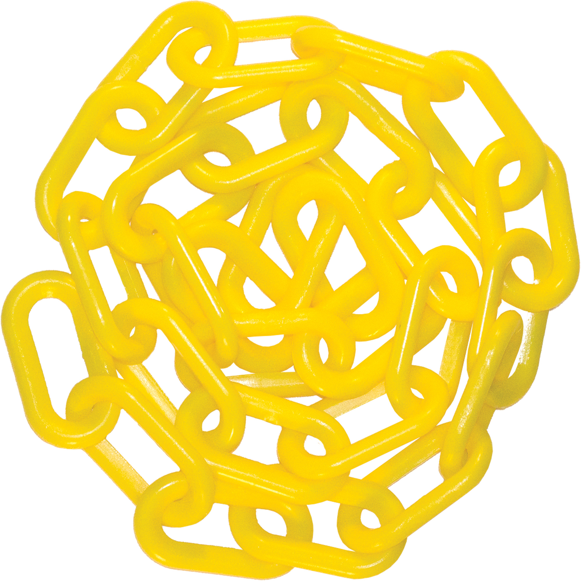 Barrière avec chaîne en plastique de 25', Jaune