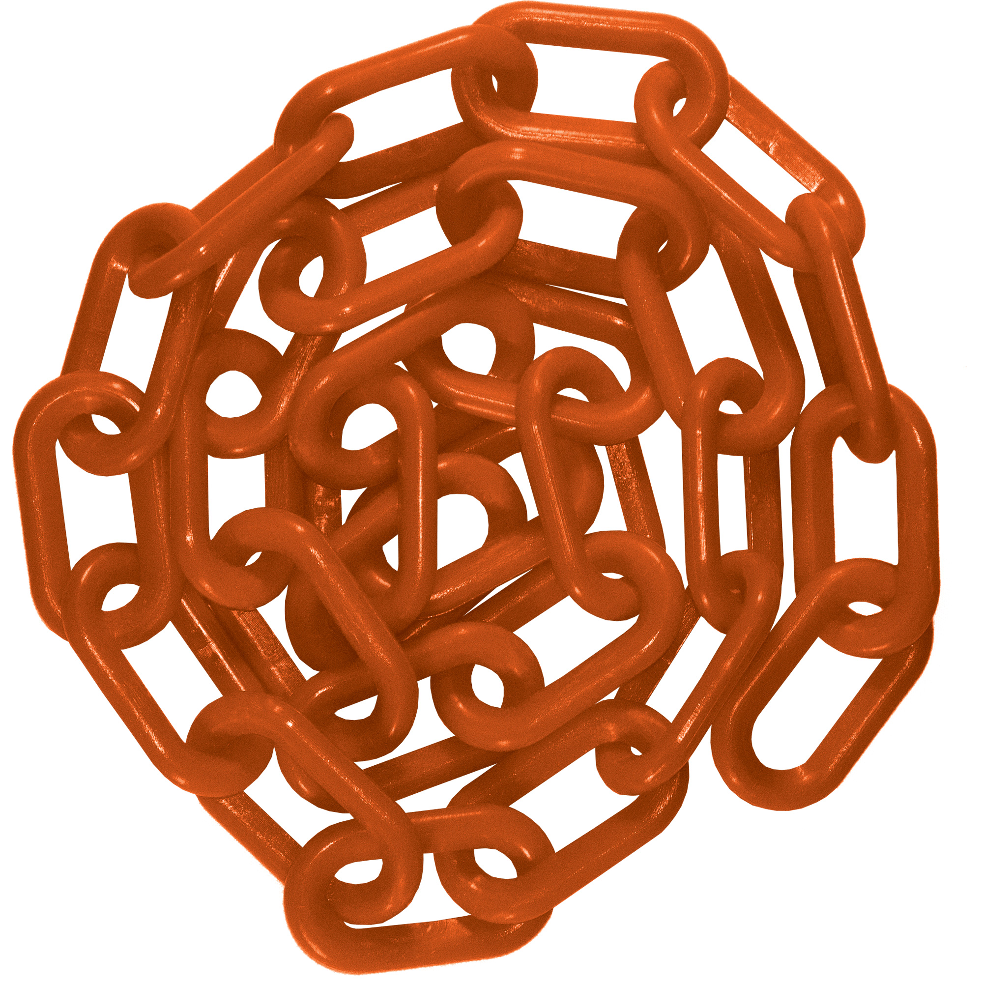 Barrière avec chaîne en plastique de 25', Orange