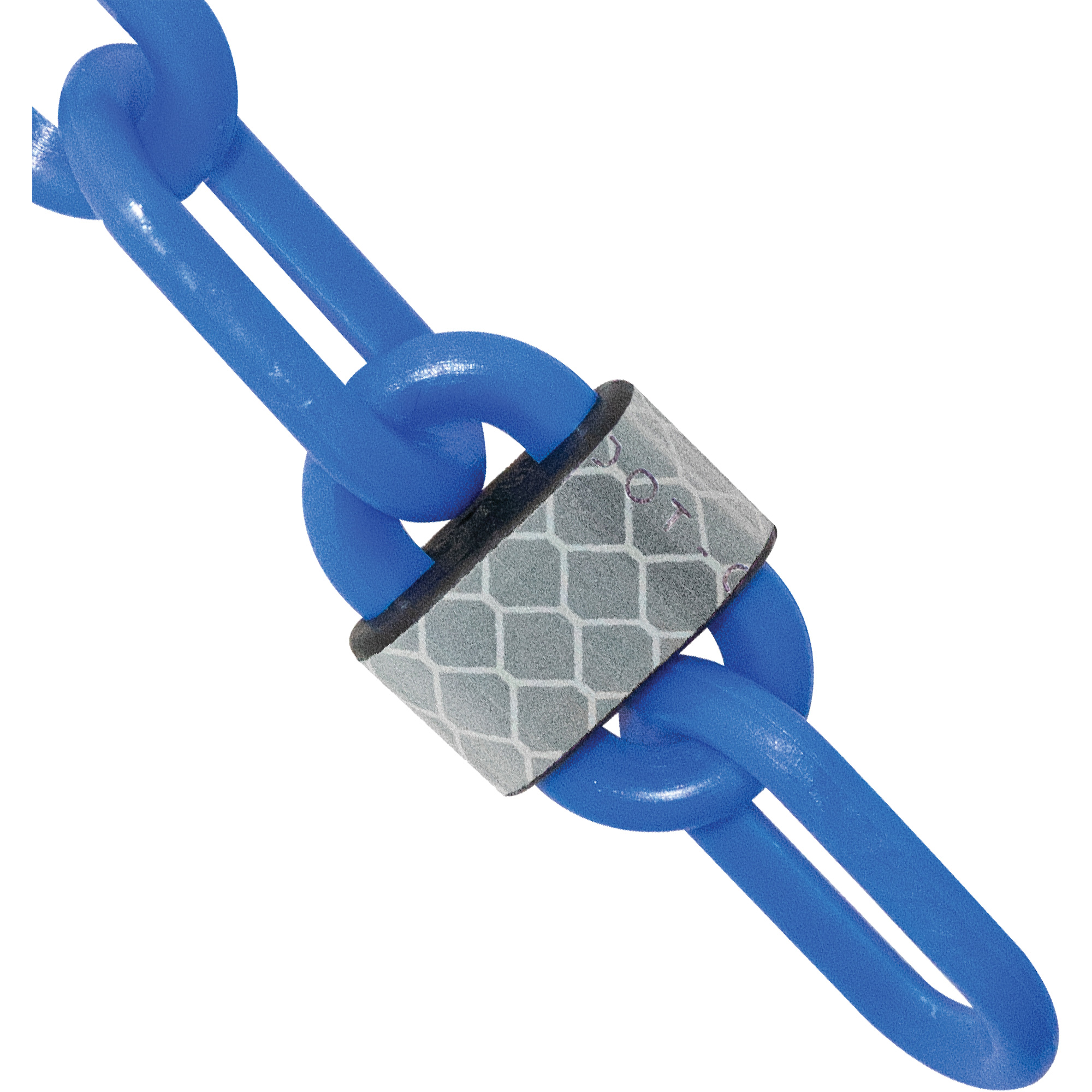 Barrière avec chaîne en plastique réfléchissante de 100 pi, Bleu