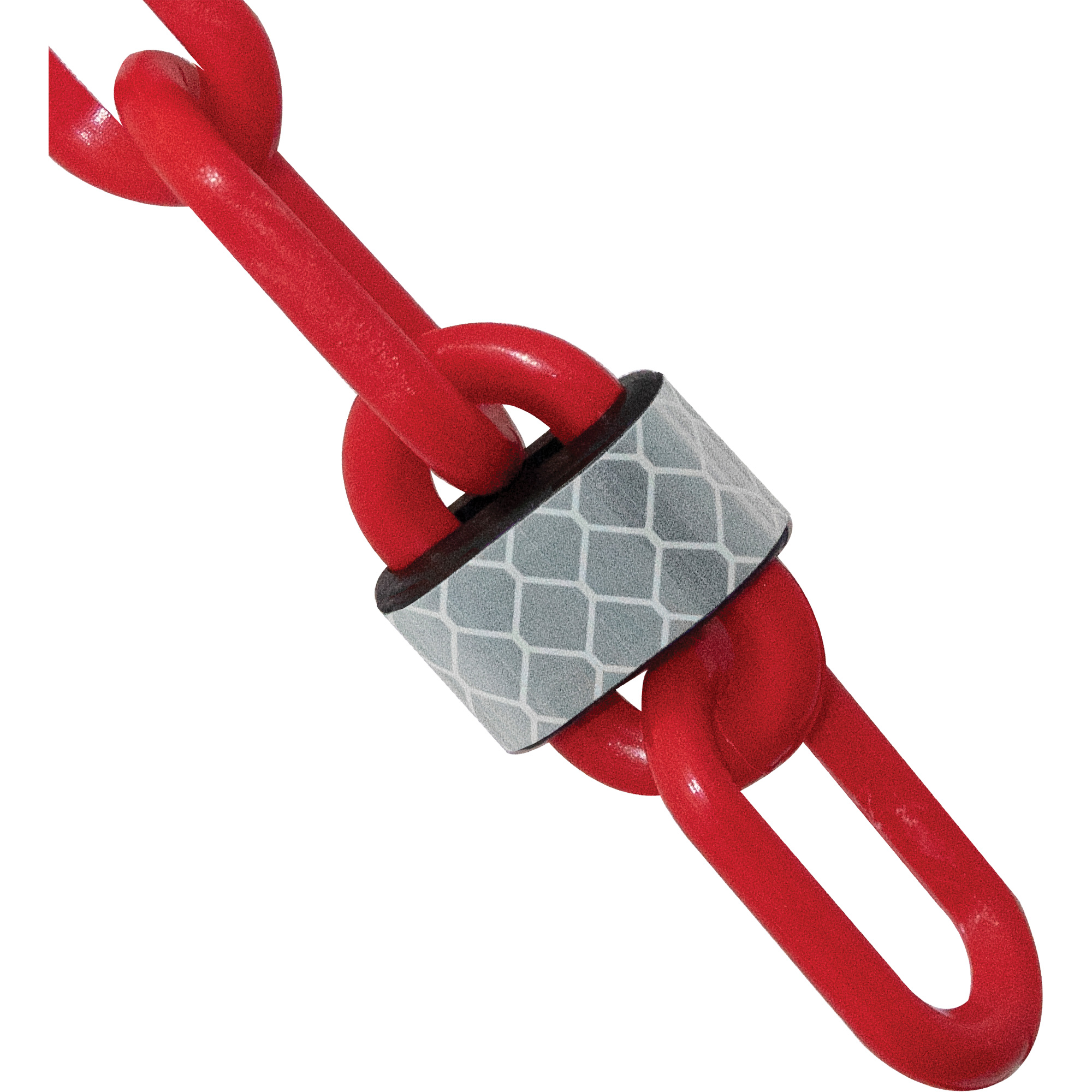 Barrière avec chaîne en plastique réfléchissante de 100 pi, Rouge