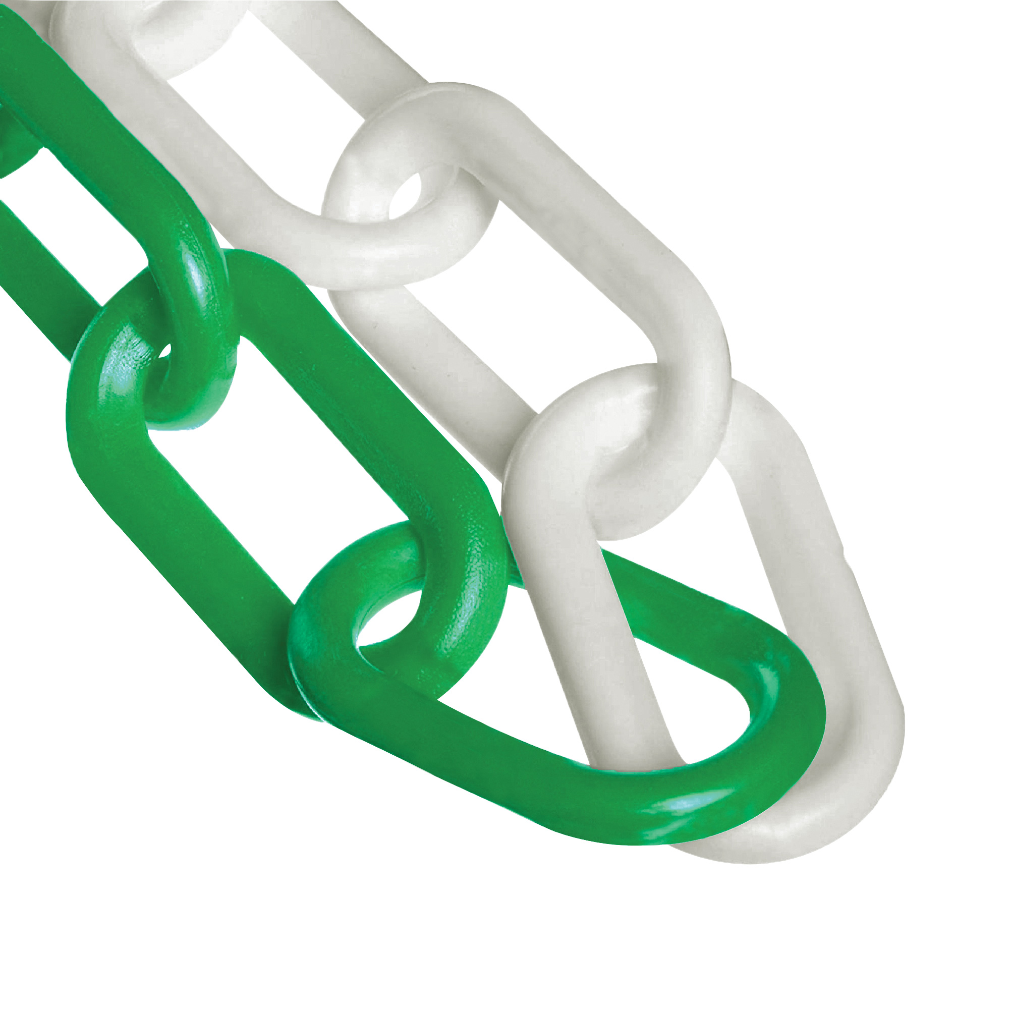 Chaîne de barrière en plastique à deux couleurs, Vert/Blanc