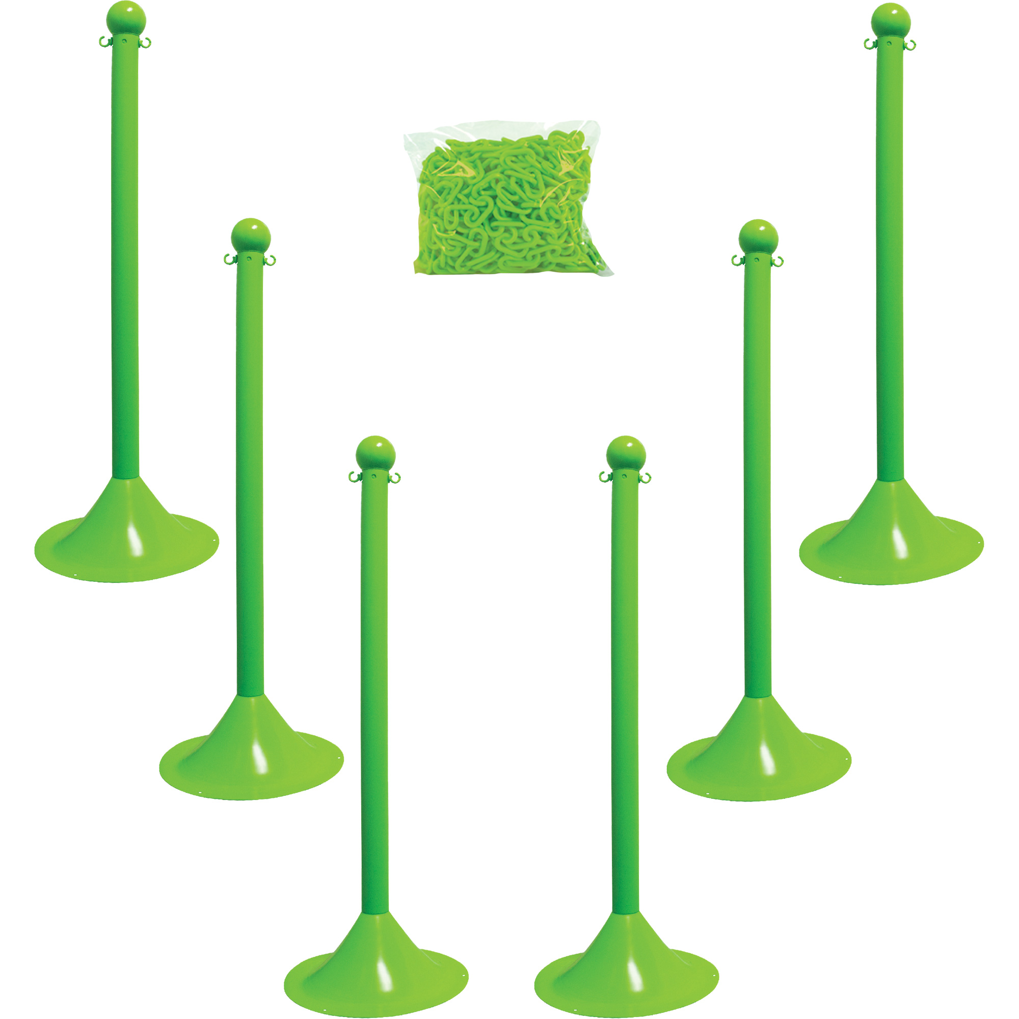 Trousse de poteaux et chaîne pour service léger, Hauteur de 41", Vert