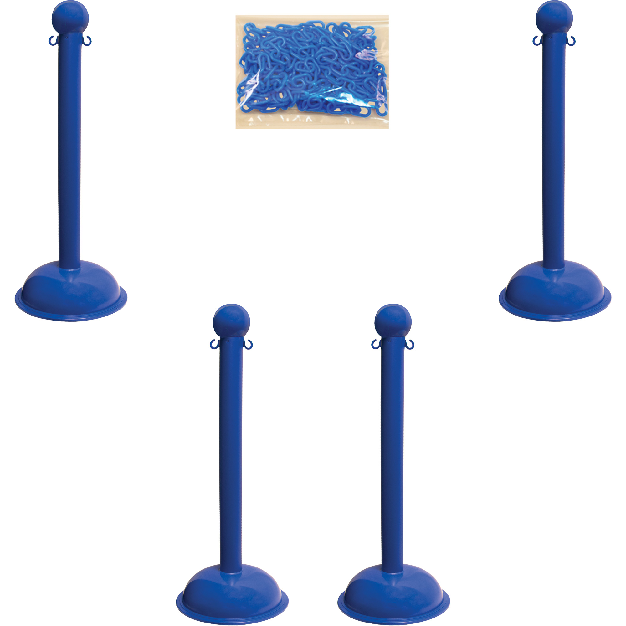 Trousse de poteaux et chaîne pour service lourd, Hauteur de 41", Bleu