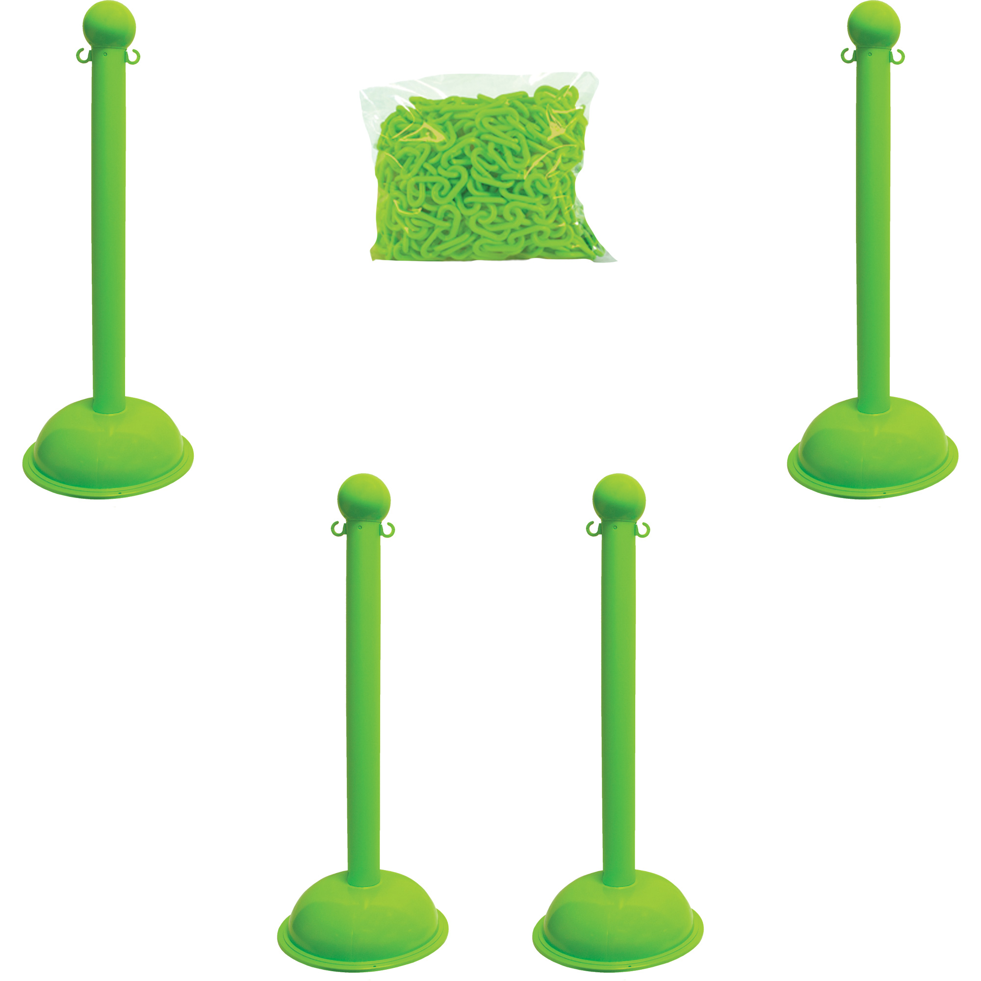 Trousse de poteaux et chaîne pour service lourd, Hauteur de 41", Vert