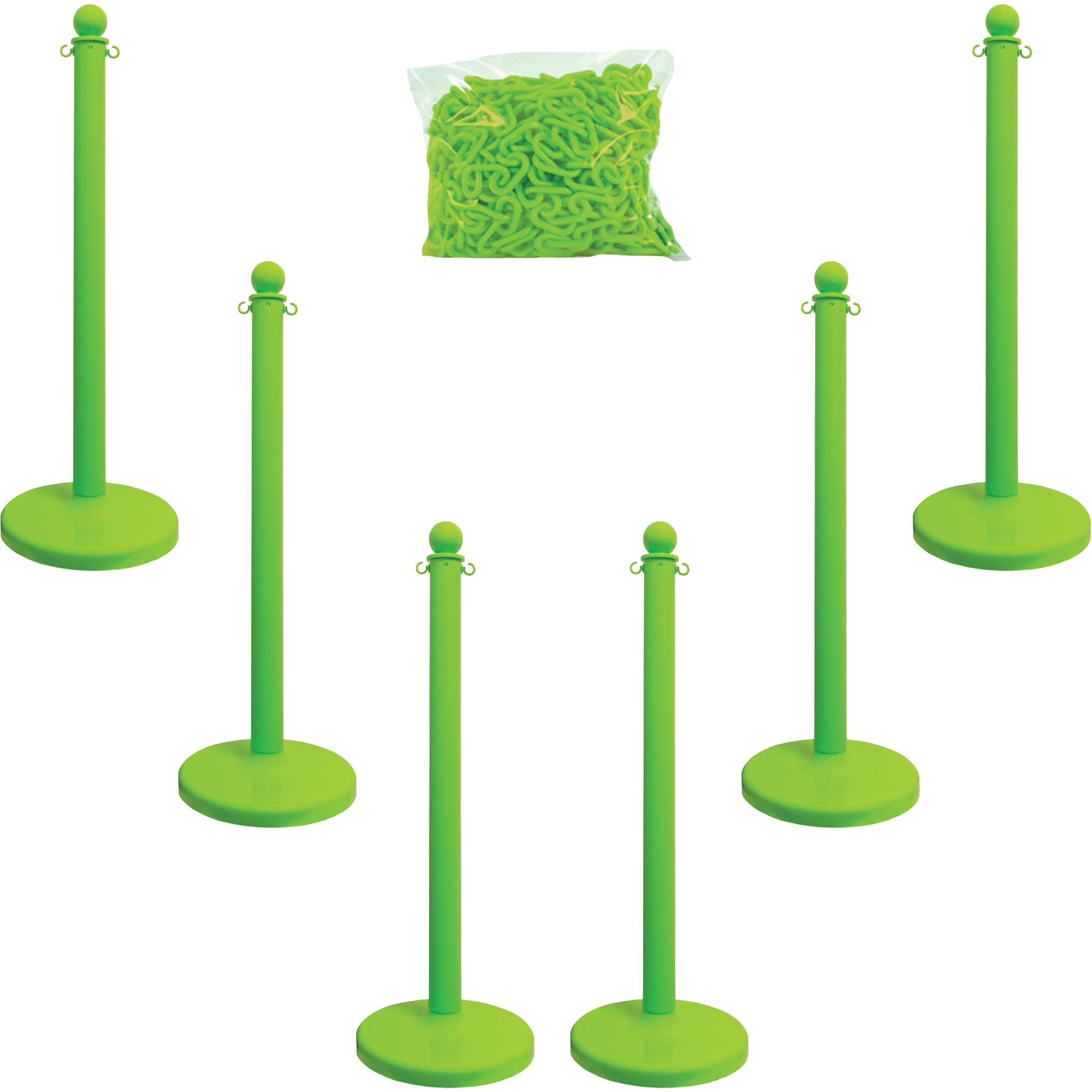 Trousse de poteaux et chaîne pour service moyen, Hauteur de 40", Vert