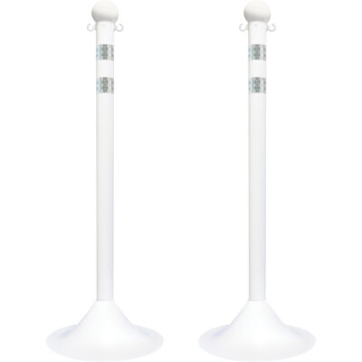 Trousse de poteaux réfléchissants pour service léger, Hauteur de 41", Blanc