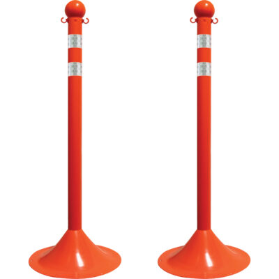 Trousse de poteaux réfléchissants pour service léger, Hauteur de 41", Orange
