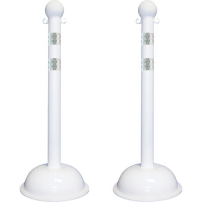 Trousse de poteaux réfléchissants pour service lourd, Hauteur de 41", Blanc