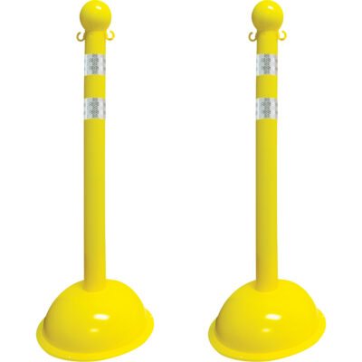 Trousse de poteaux réfléchissants pour service lourd, Hauteur de 41", Jaune