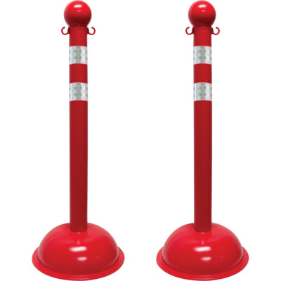 Trousse de poteaux réfléchissants pour service lourd, Hauteur de 41", Rouge