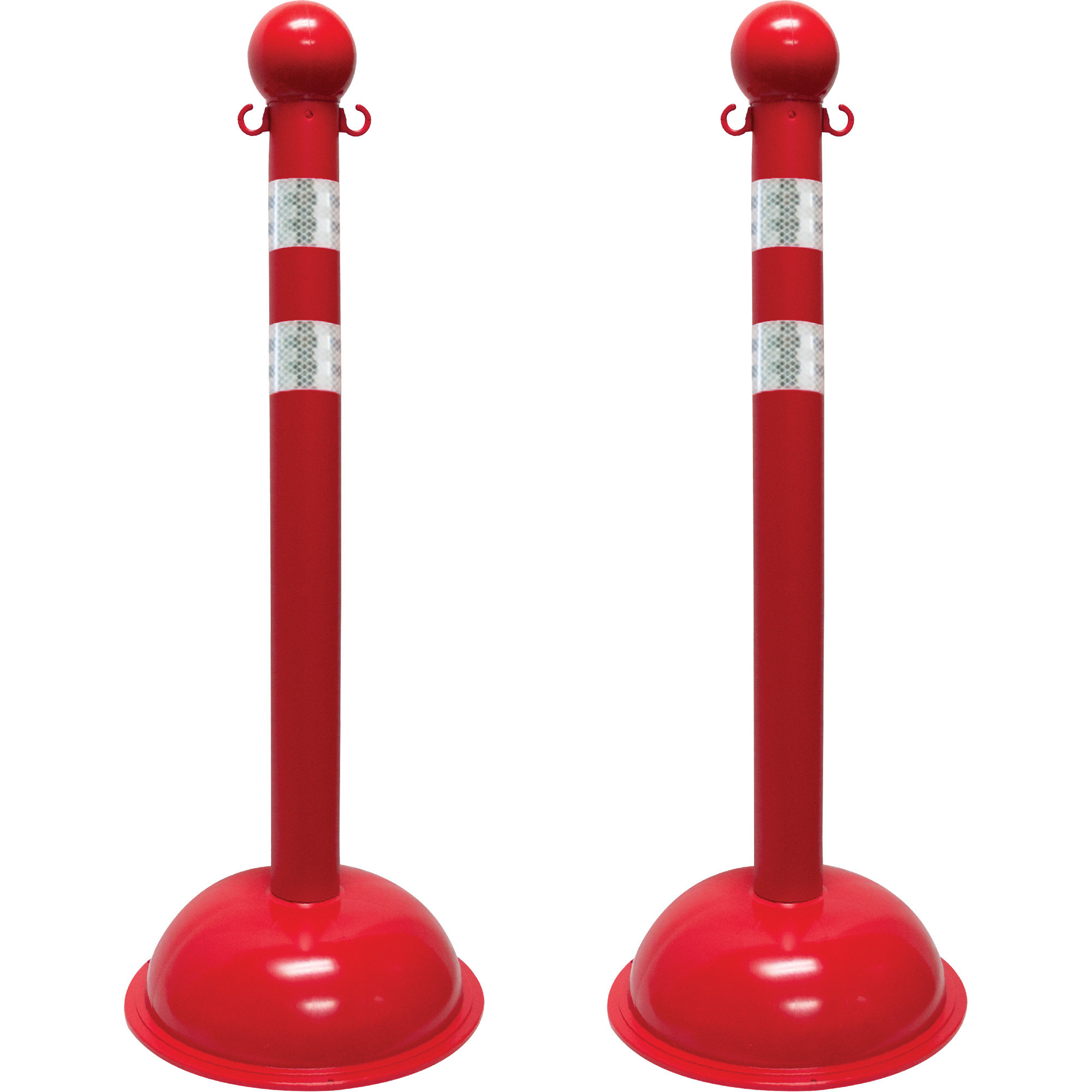 Trousse de poteaux réfléchissants pour service lourd, Hauteur de 41", Rouge