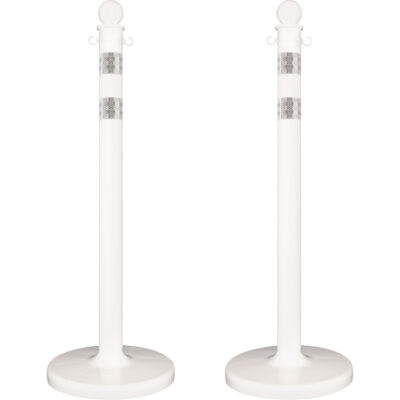 Trousse de poteaux réfléchissants pour service moyen, Hauteur de 40", Blanc