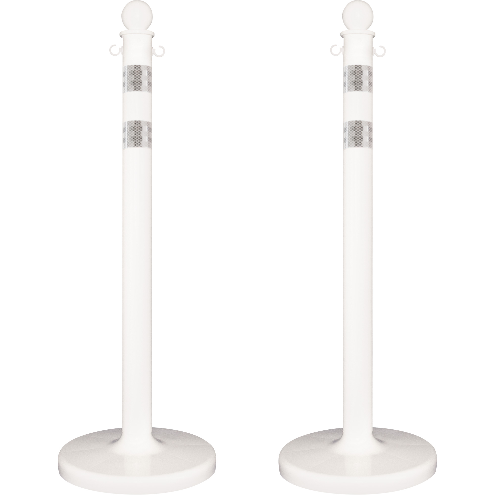 Trousse de poteaux réfléchissants pour service moyen, Hauteur de 40", Blanc