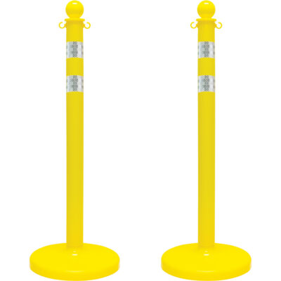 Trousse de poteaux réfléchissants pour service moyen, Hauteur de 40", Jaune