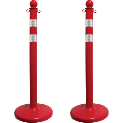 Trousse de poteaux réfléchissants pour service moyen, Hauteur de 40", Rouge
