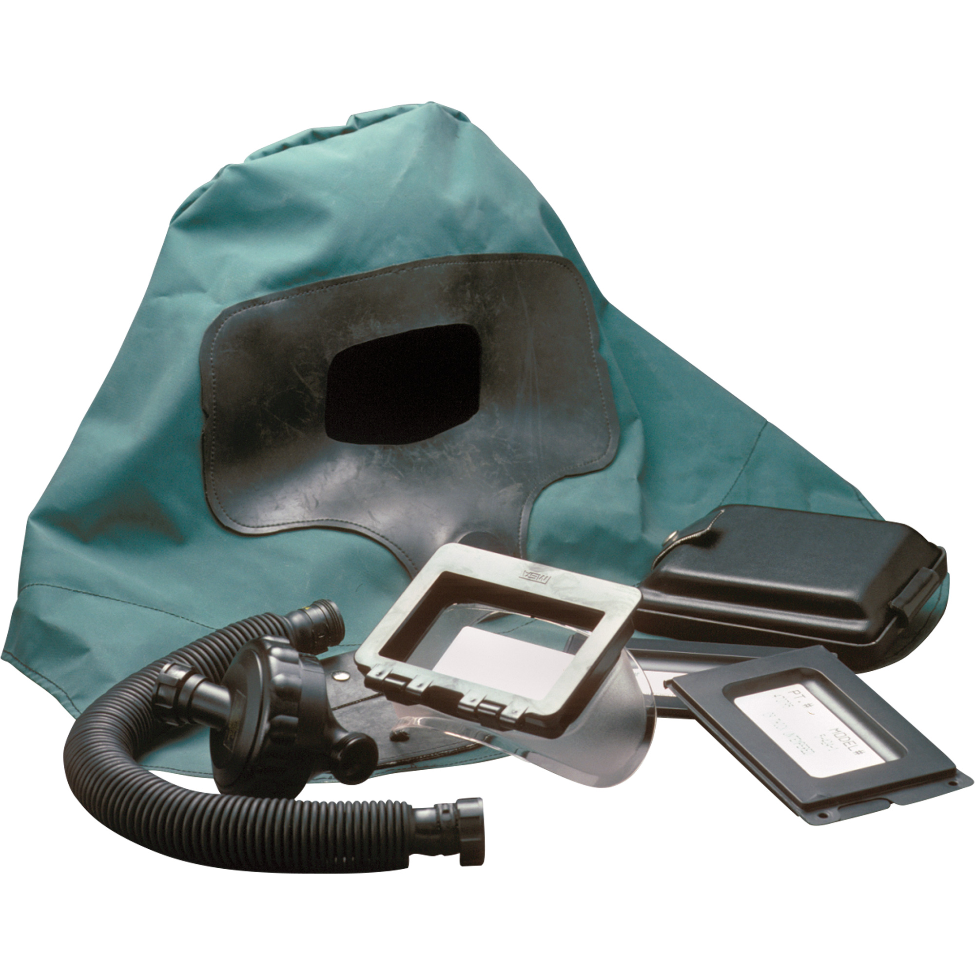 Cagoule à longueur d'épaule pour respirateur à adduction d'air Abrasi-BlastMC, Moyen, Coiffe souple, Bavette Simple