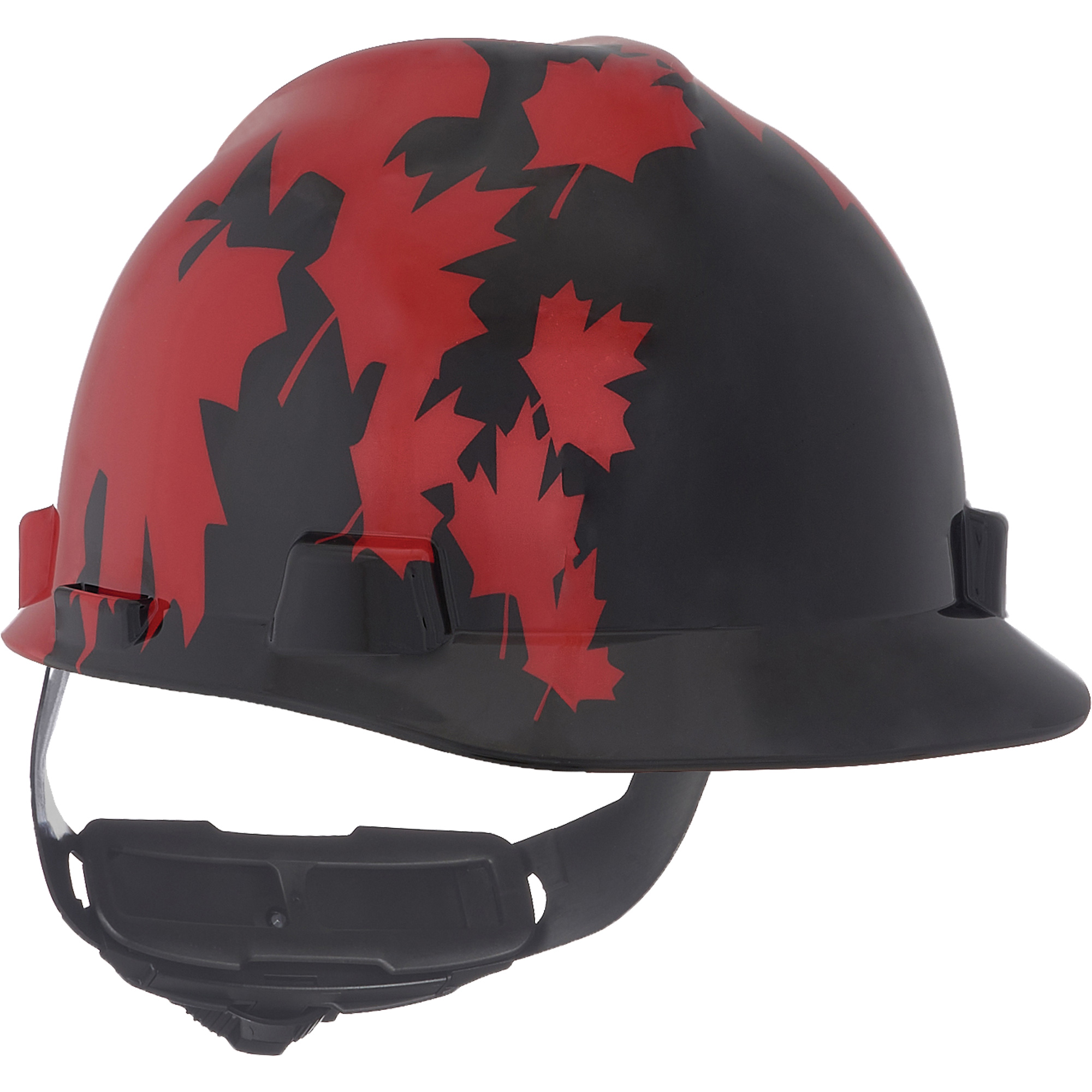 Casque spécialisé V-GardMD, Suspension Rochet, Noir/Rouge