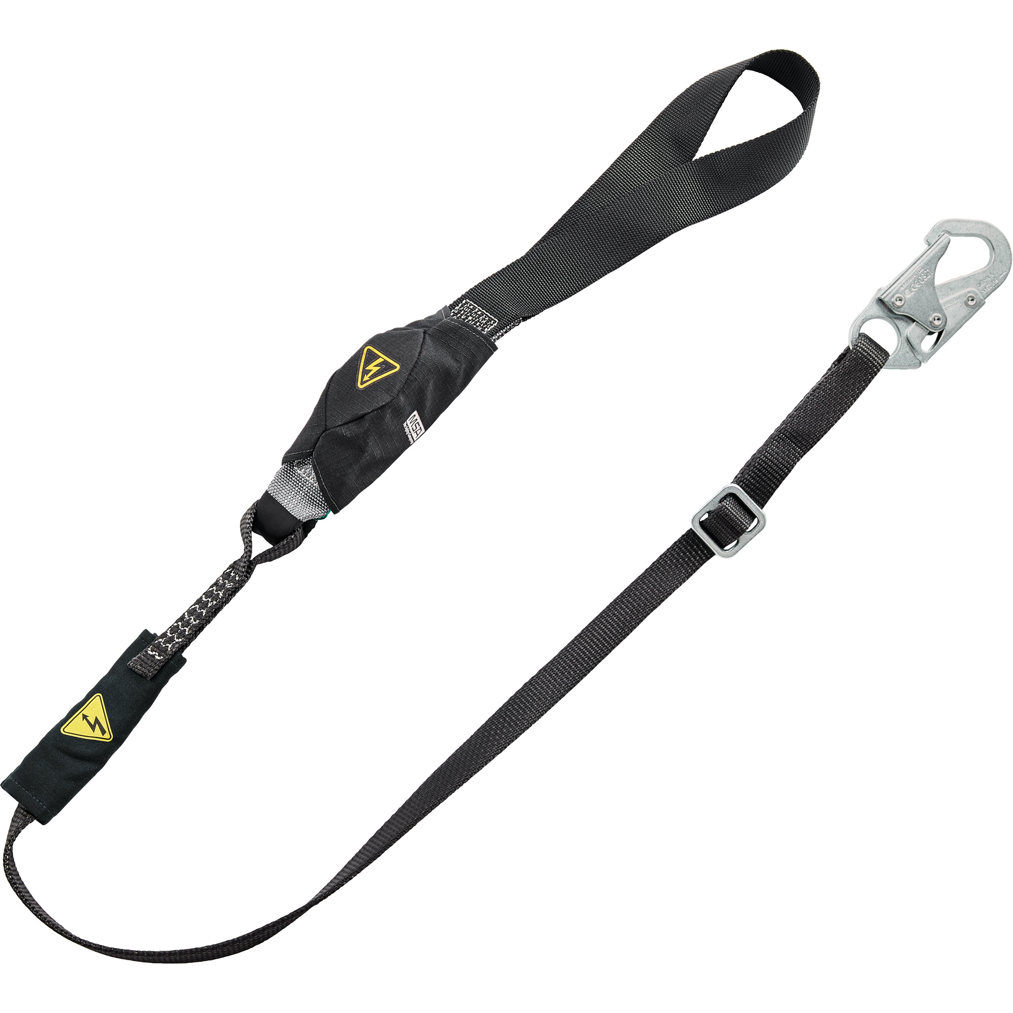 Longe utilitaire à amortisseur d'énergie V-SeriesMC, 6', Point d'ancrage à Crochet mousqueton, Crochet mousqueton aux jambes, Nylon