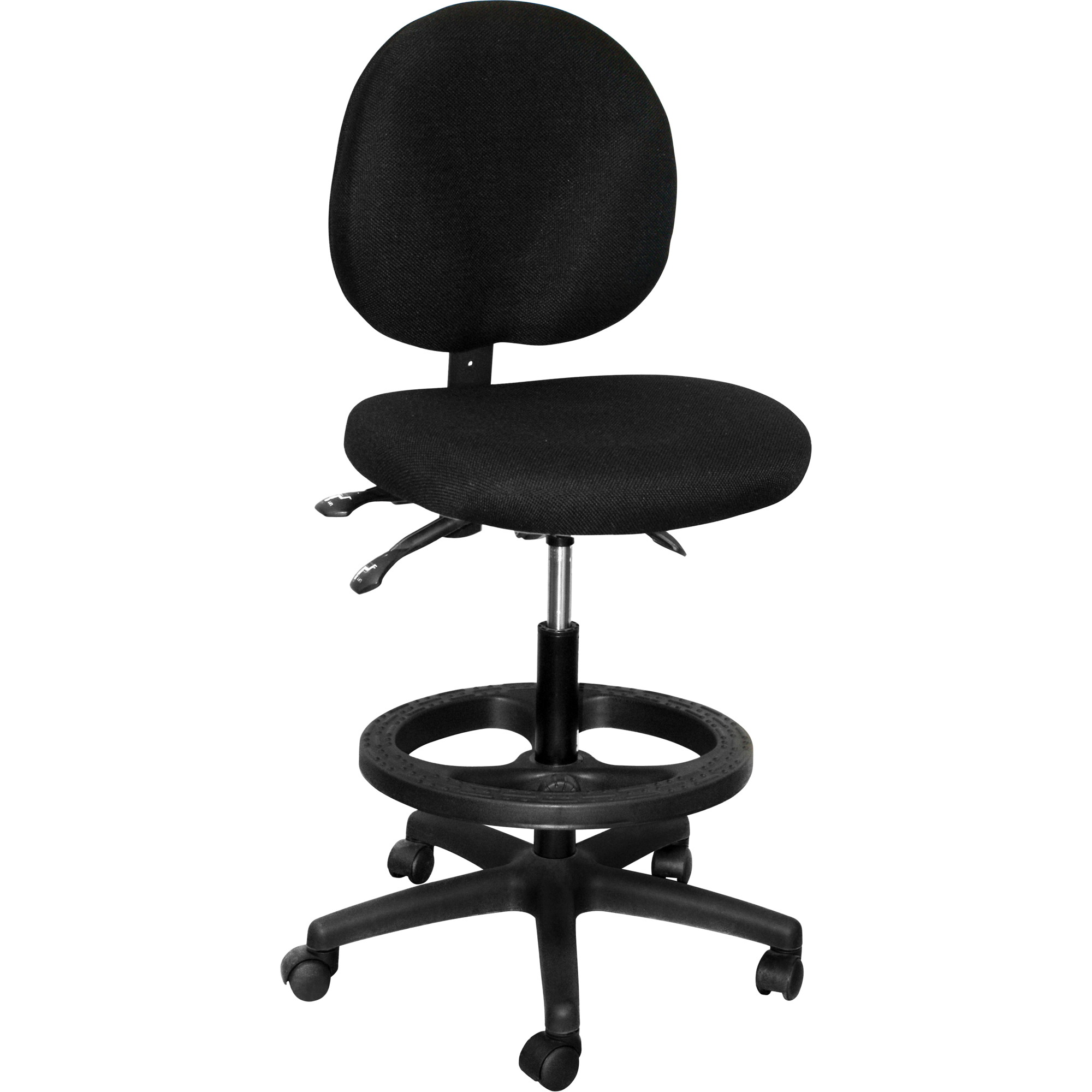 Chaise de dactylo ergonomique, À dessin, Ajustable, , Tissu Siège, Noir