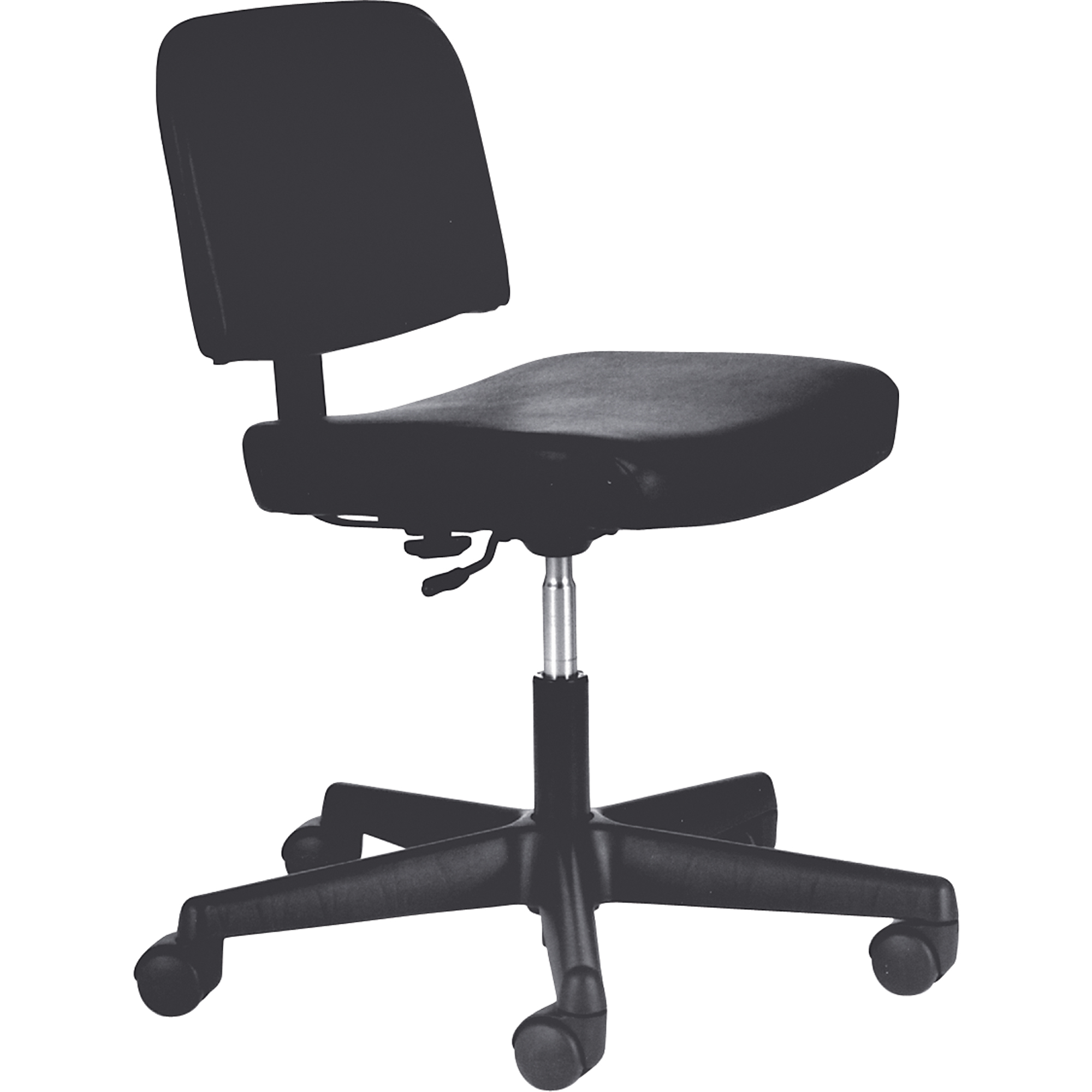 Chaises de dactylo, Vinyle, Noir, Capacité 250 lb