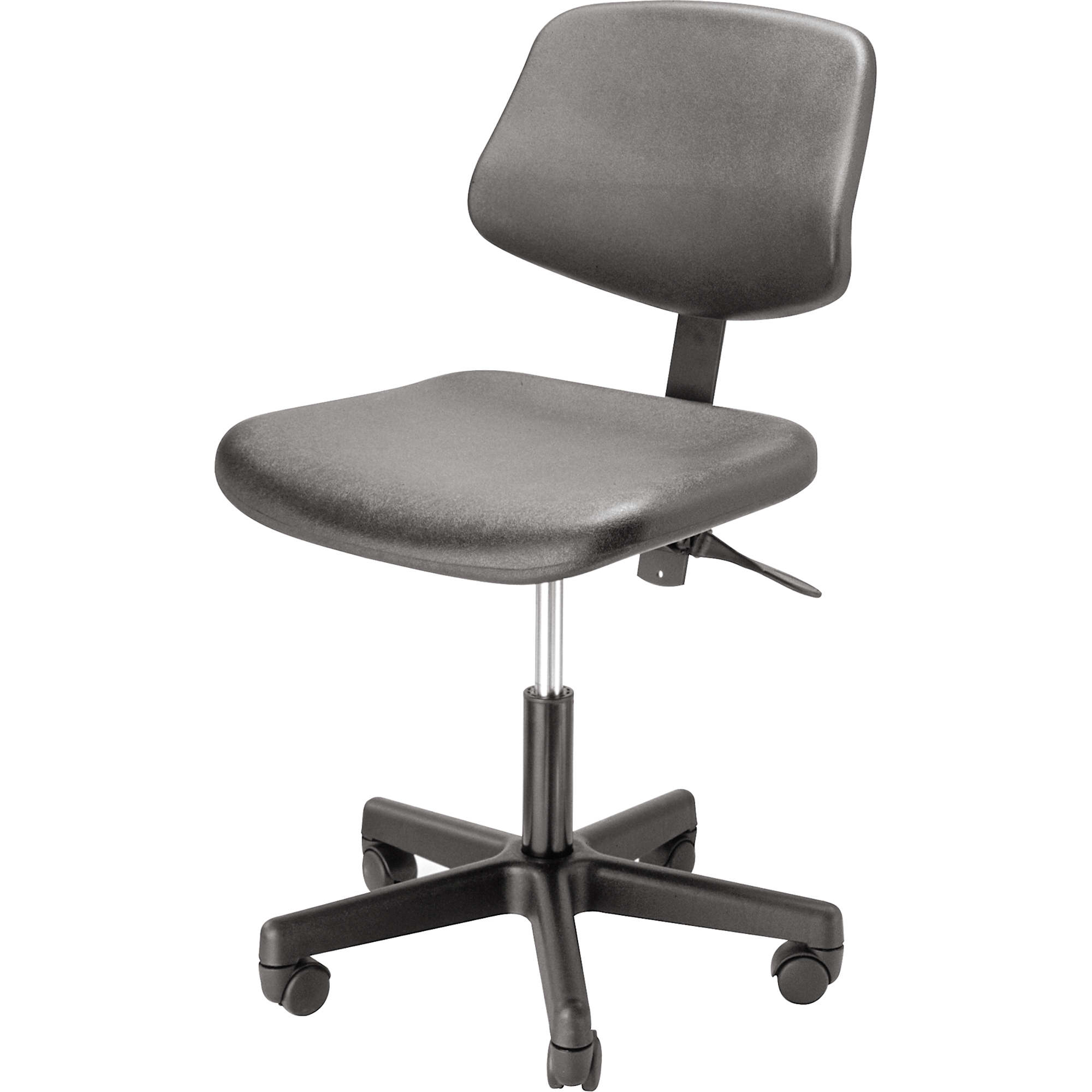 Tabouret robuste avec dossier de série 1500, Mobile, Ajustable, , Polyuréthane Siège, Noir