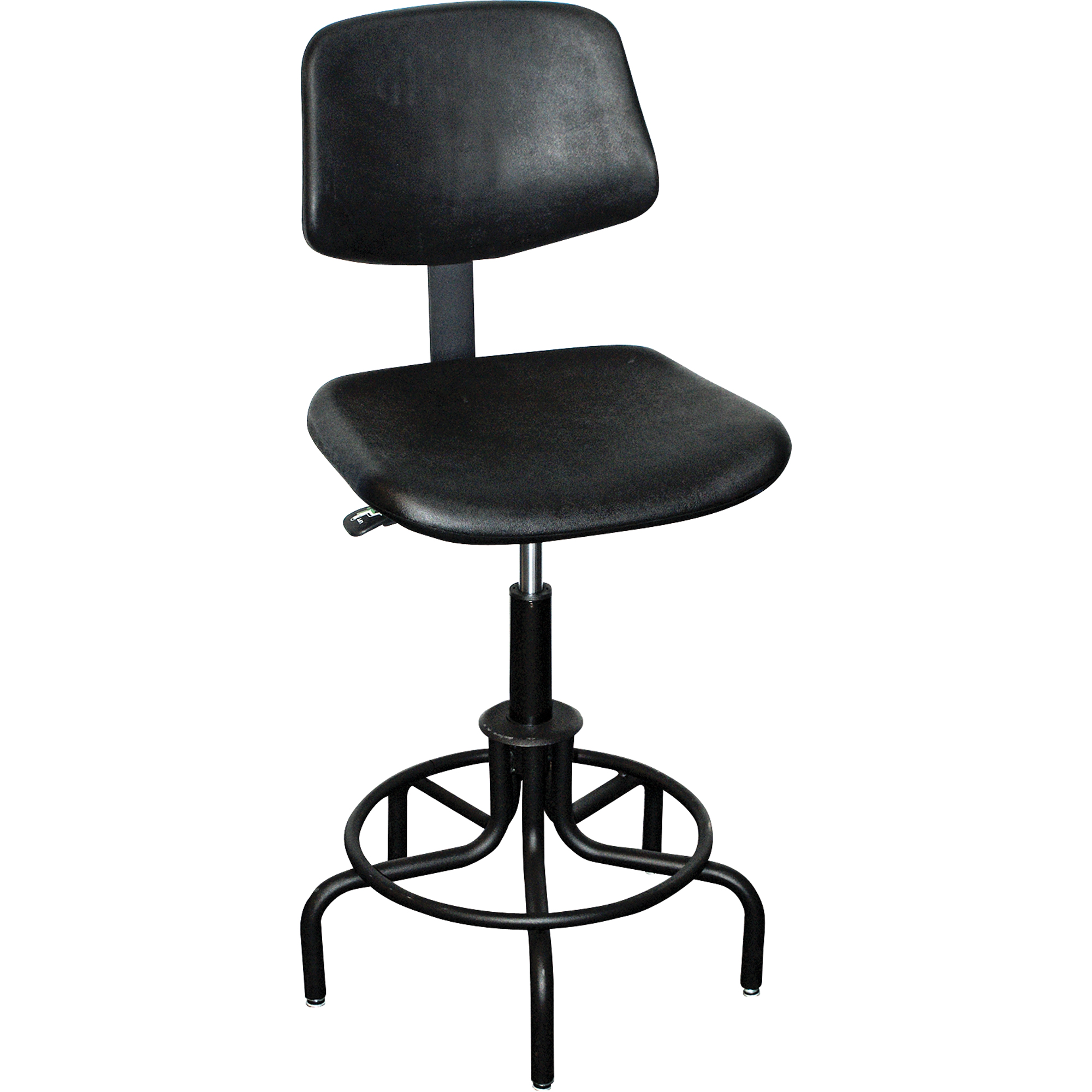 Tabouret avec dossier de série 6000, Stationnaire, Ajustable, , Polyuréthane Siège, Noir