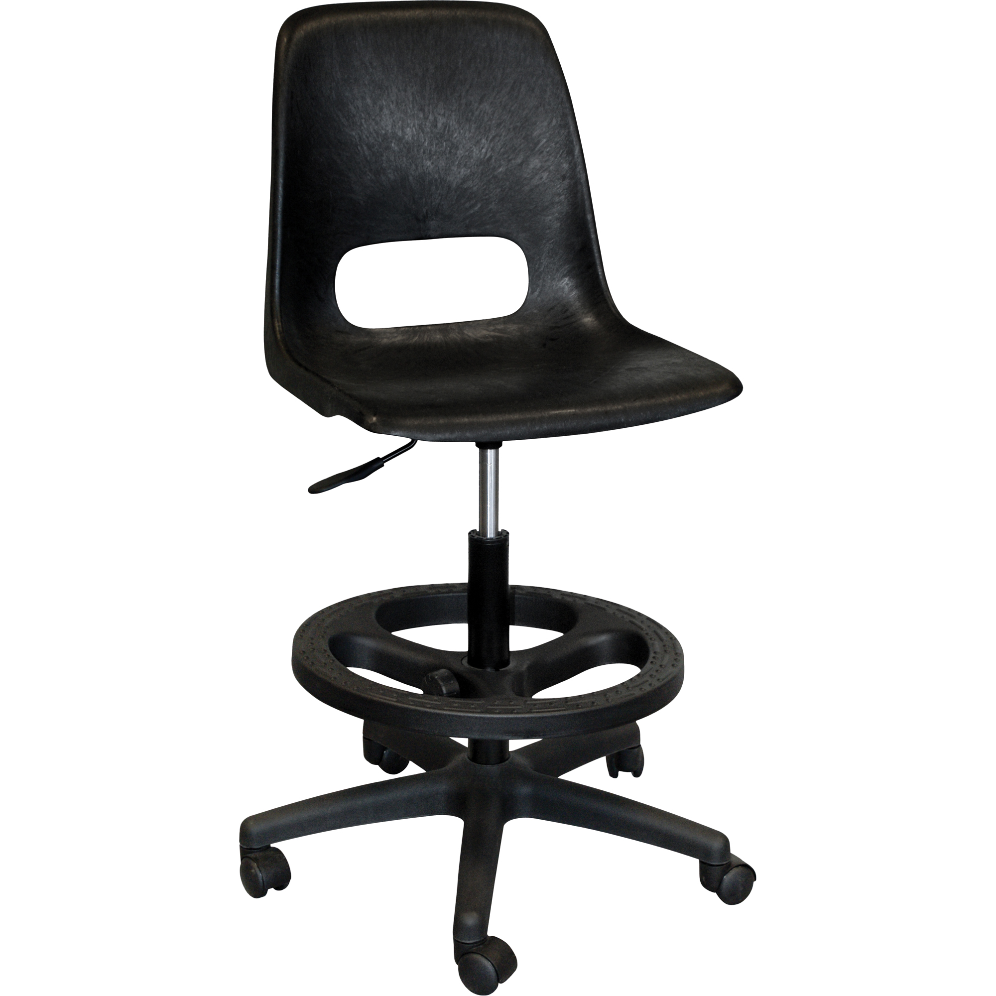 Tabouret avec dossier pour classe de série 800, Mobile, Ajustable, 21" - 28", Polypropylène Siège, Gris