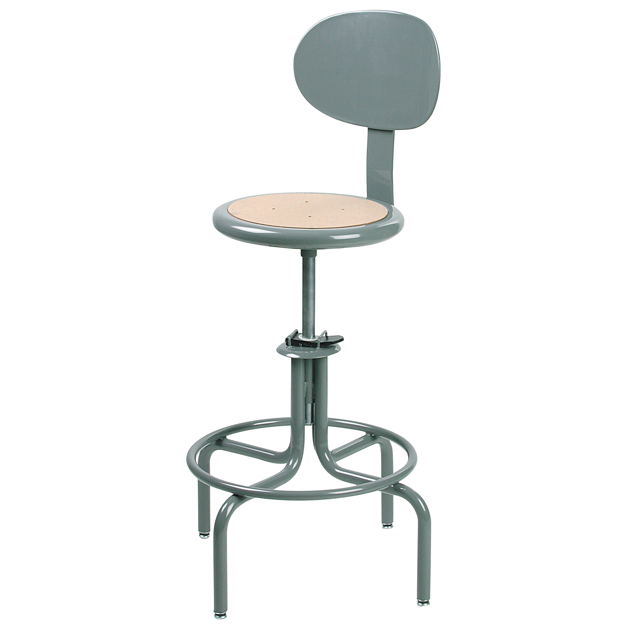 Tabouret de série 600, Stationnaire, Ajustable, , Acier/Masonite Siège, Gris