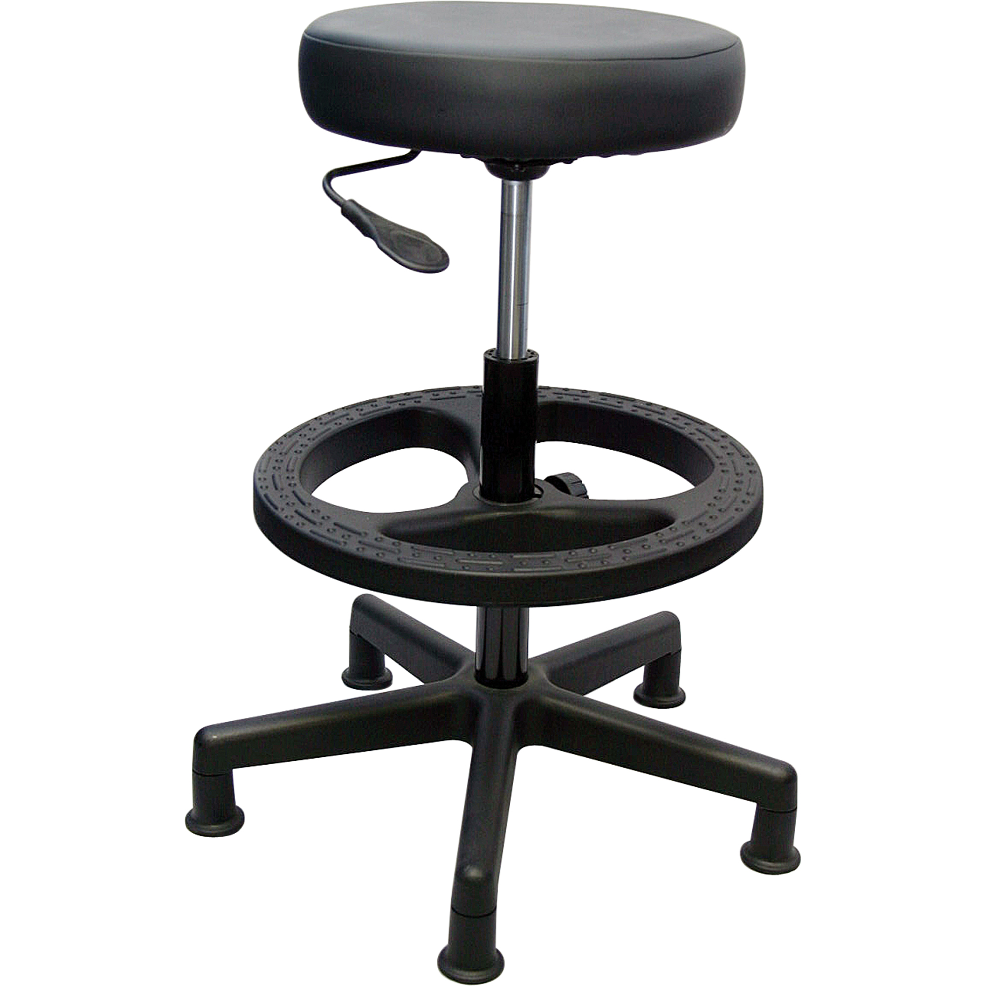 Tabouret de travail de série 900, Stationnaire, Ajustable, , Tissu Siège, Noir