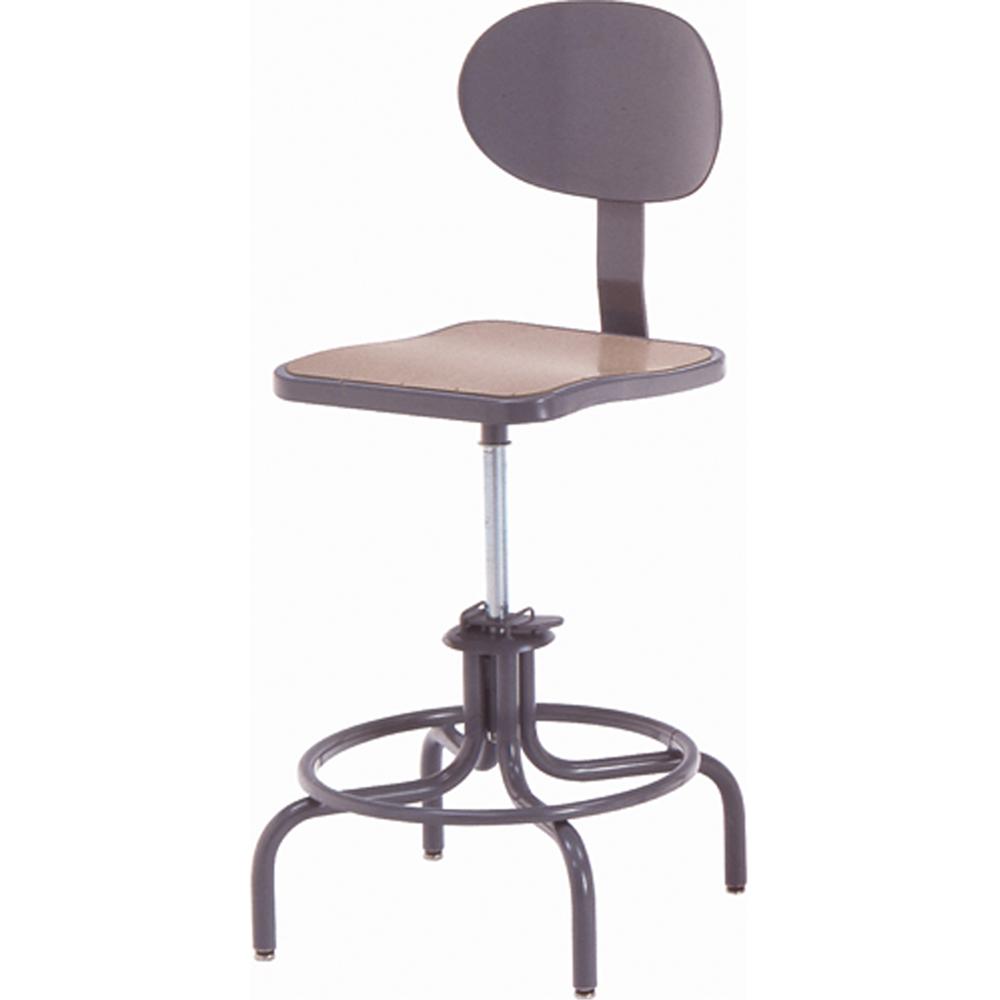 Tabouret rectangulaire de série 600, Mobile, Ajustable, , Acier/Masonite Siège, Gris