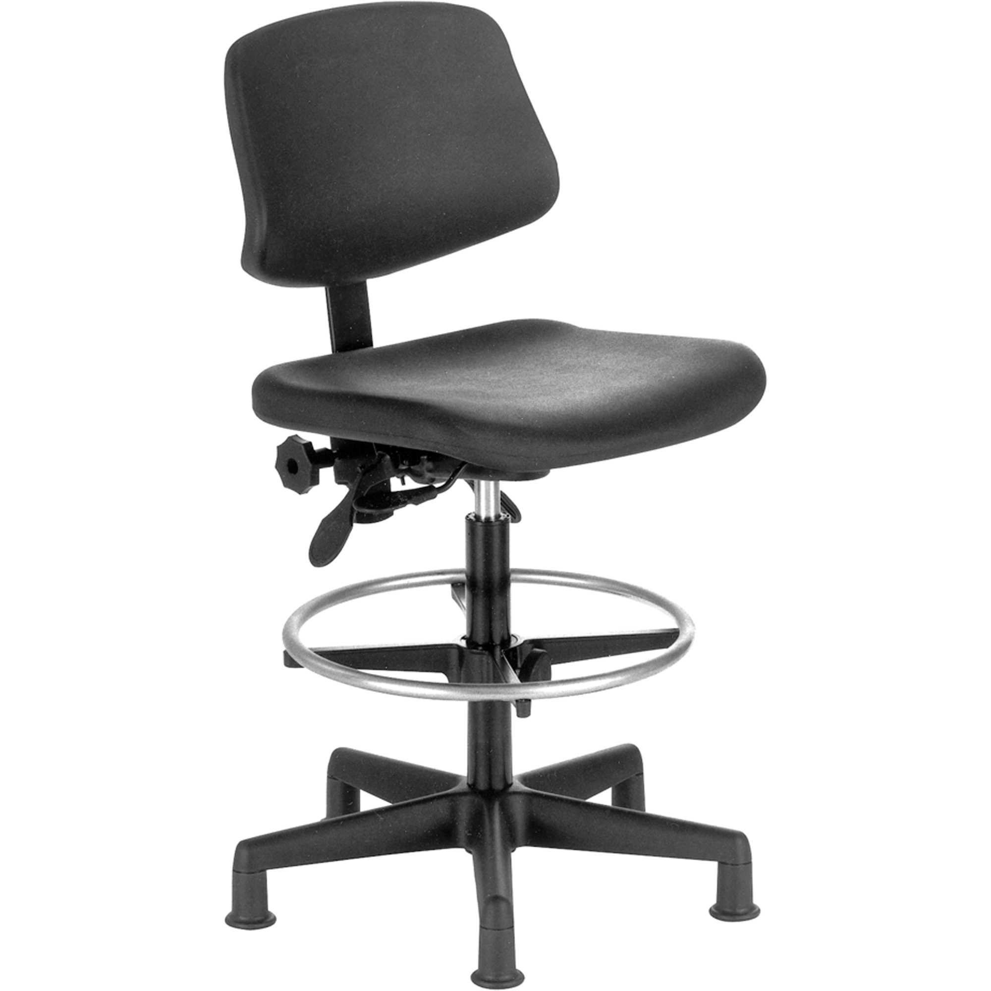Tabouret robuste, Mobile, Ajustable, , Polyuréthane Siège, Noir