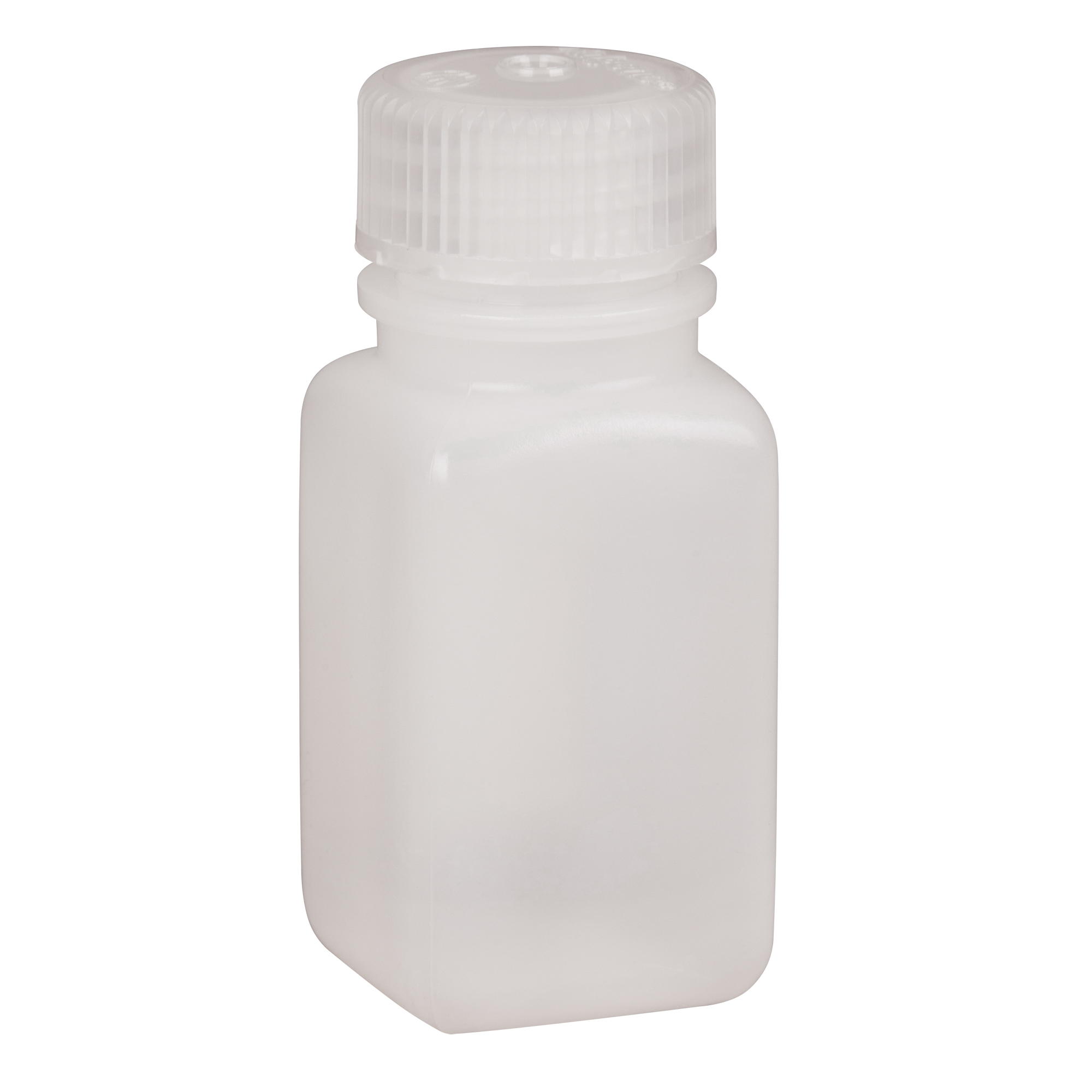 Bouteilles peu encombrantes à prise facile, Carrée, 2 oz, Plastique