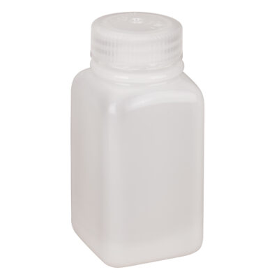 Bouteilles peu encombrantes à prise facile, Carrée, 6 oz, Plastique