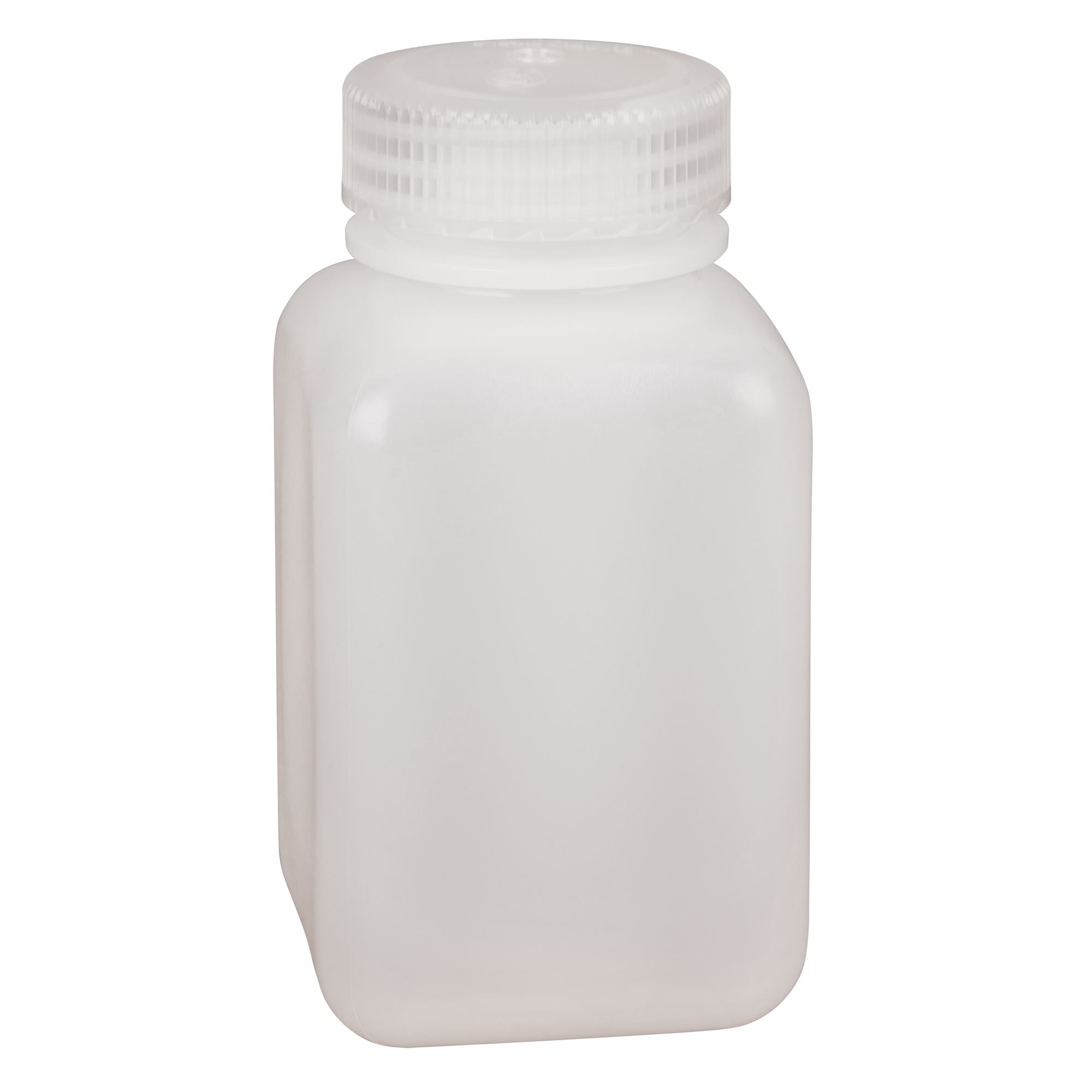 Bouteilles peu encombrantes à prise facile, Carrée, 8 oz, Plastique