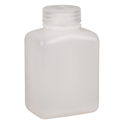 Bouteilles peu encombrantes à prise facile, Rectangulaire, 8 oz, Plastique