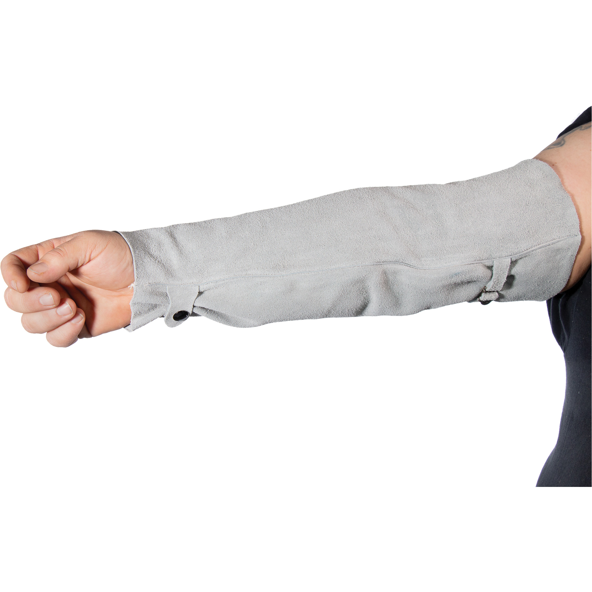 Manches résistantes à la chaleur pour soudeur, 18" lo, Gris perle