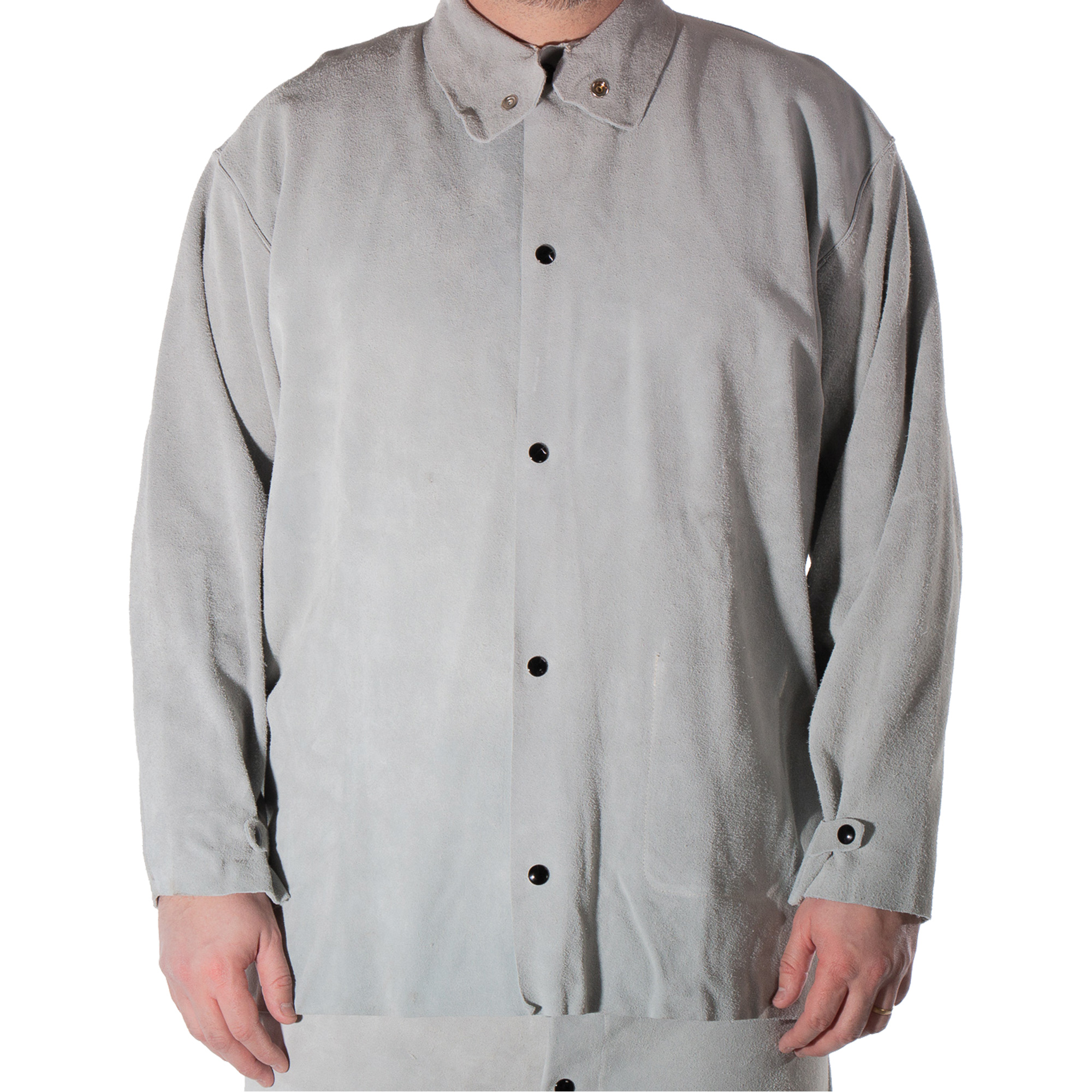 Veste de soudage en cuir de vache refendu, Cuir, Moyen, Gris