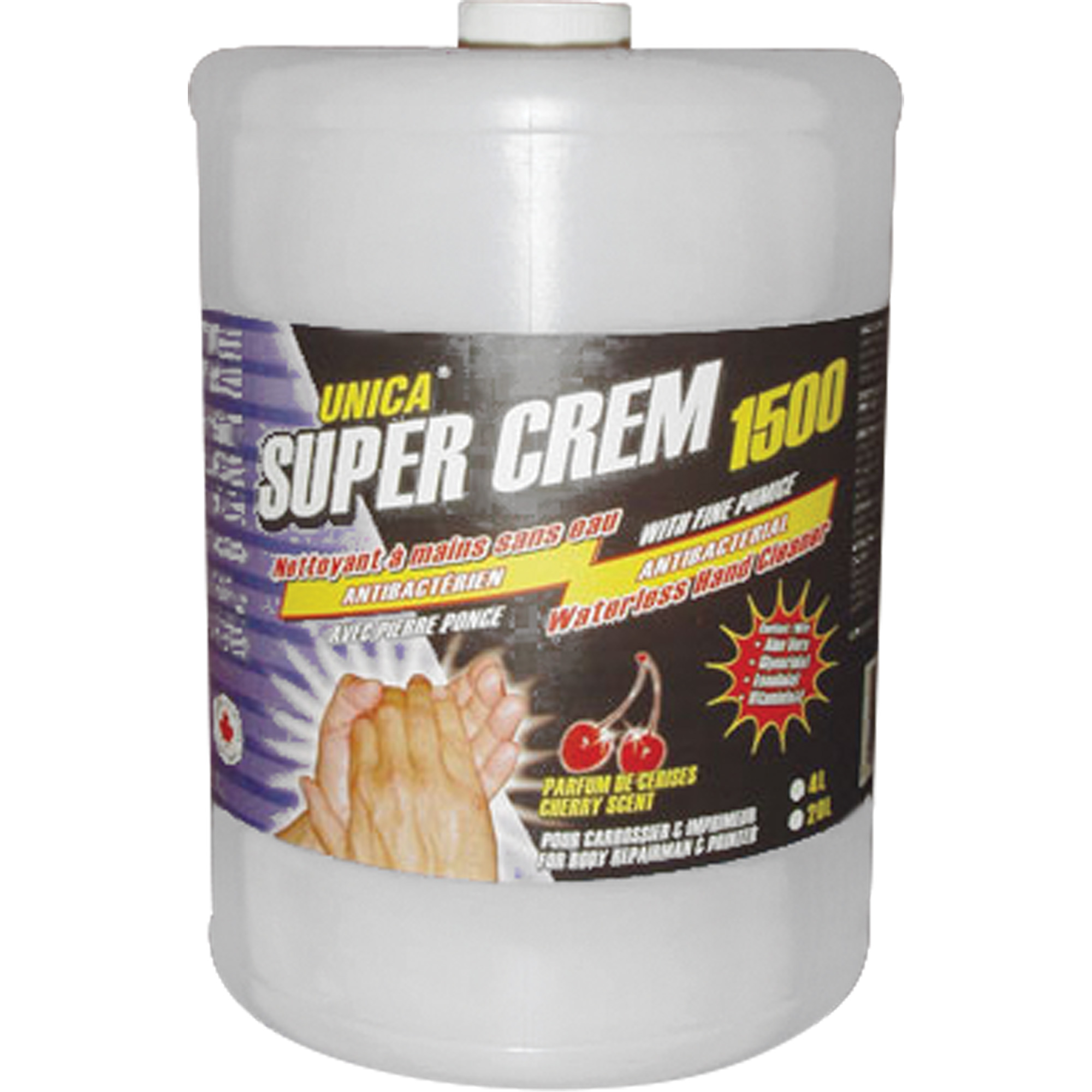 Nettoyant sans eau pour les mains Super 1500, Pierre ponce, 4 L, Cruche, Cerise