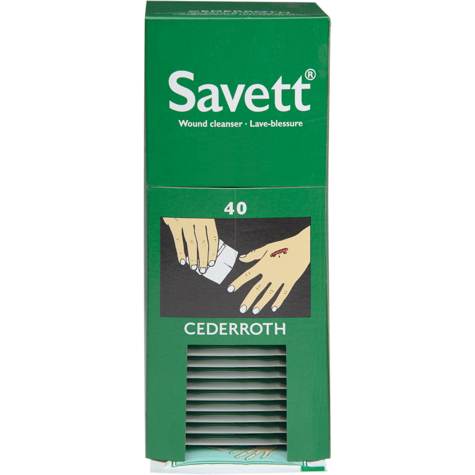 Nettoyeurs de plaies CederrothMD, Serviette, Antiseptique